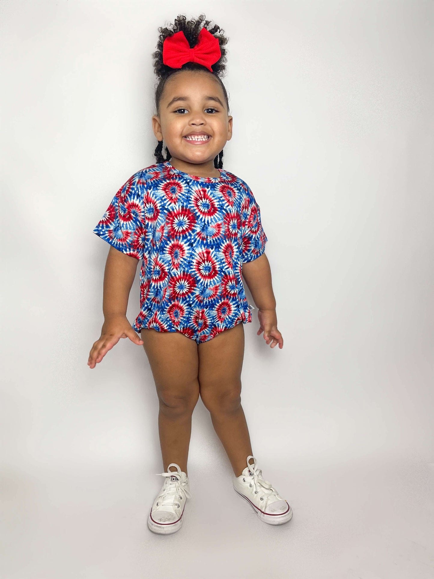 USA Tie Dye Oversized Bamboo Romper
