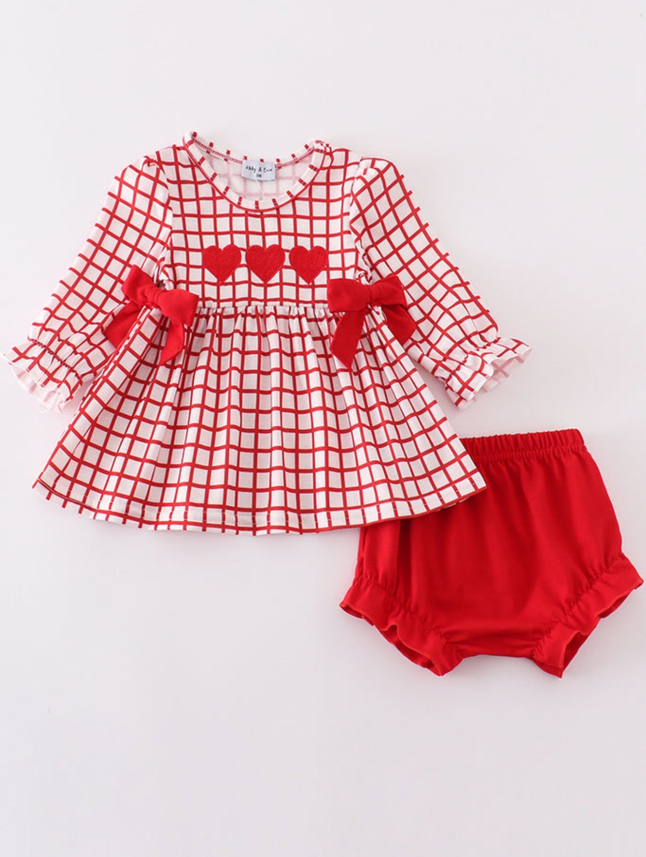 Girls Plaid Valentines Smocked Girls Set (FINAL SALE)