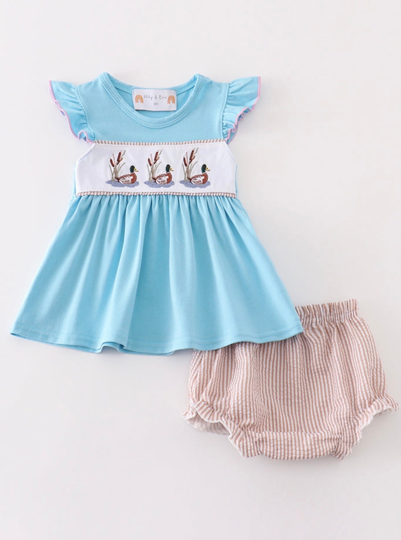 Blue Duck Smocked Girls Set