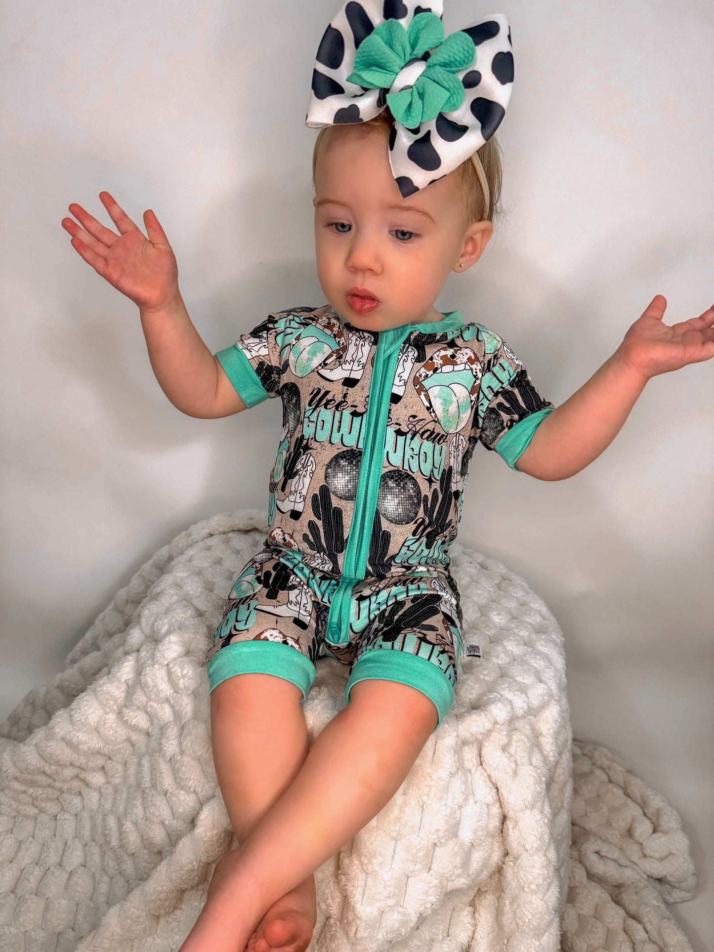 Yeehaw Cowboy Bamboo Shortie Romper