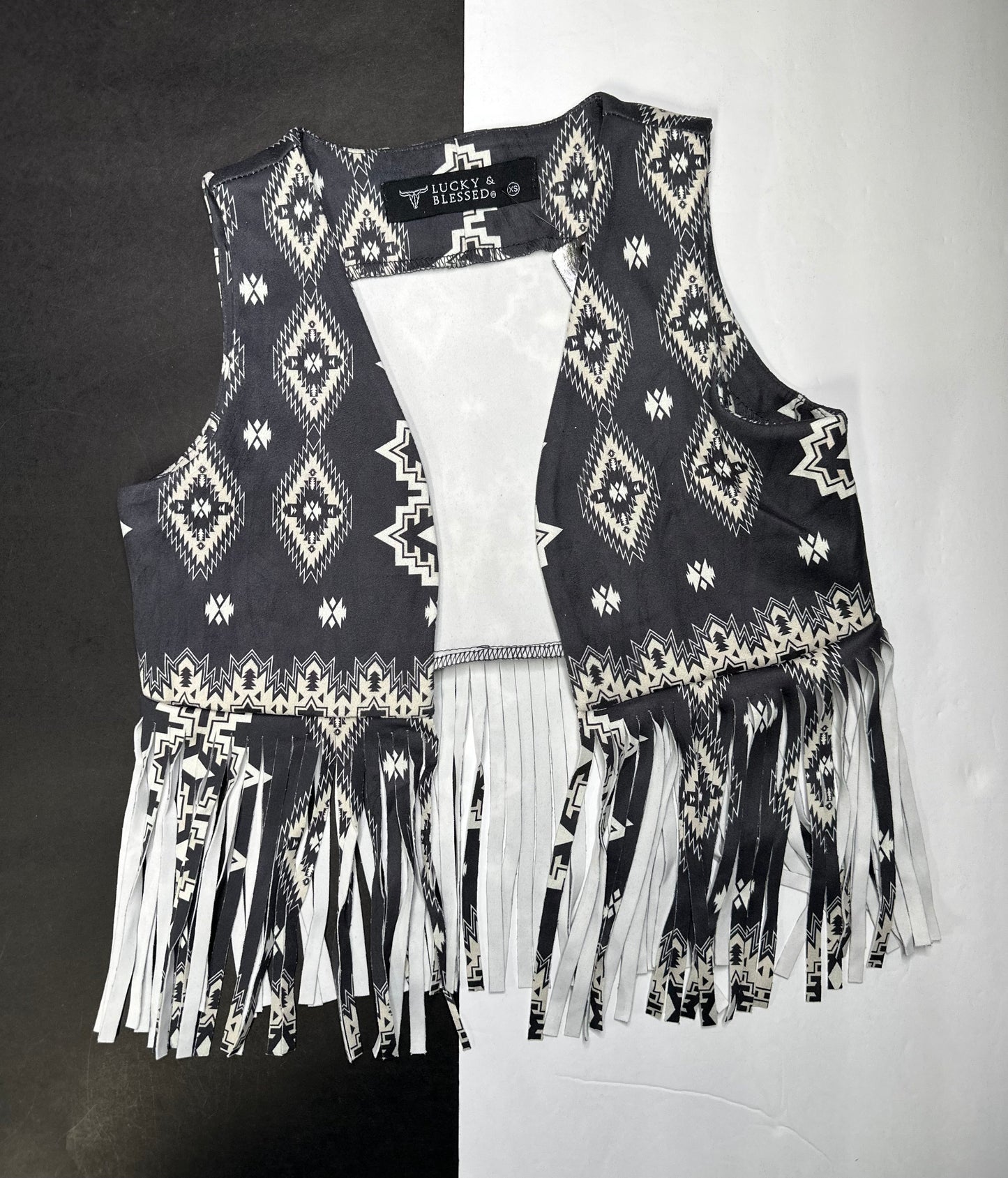 Youth 10/12 Fringed Aztec Vest (FINAL SALE)