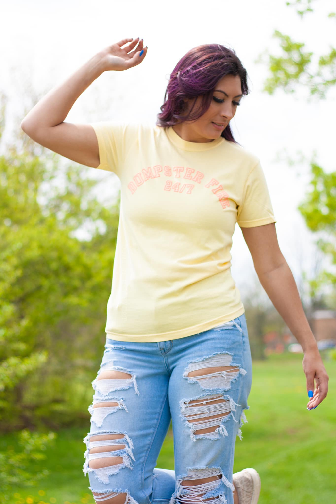 Dumpster Fire 24/7 *PUFF INK* Comfort Colors Tee