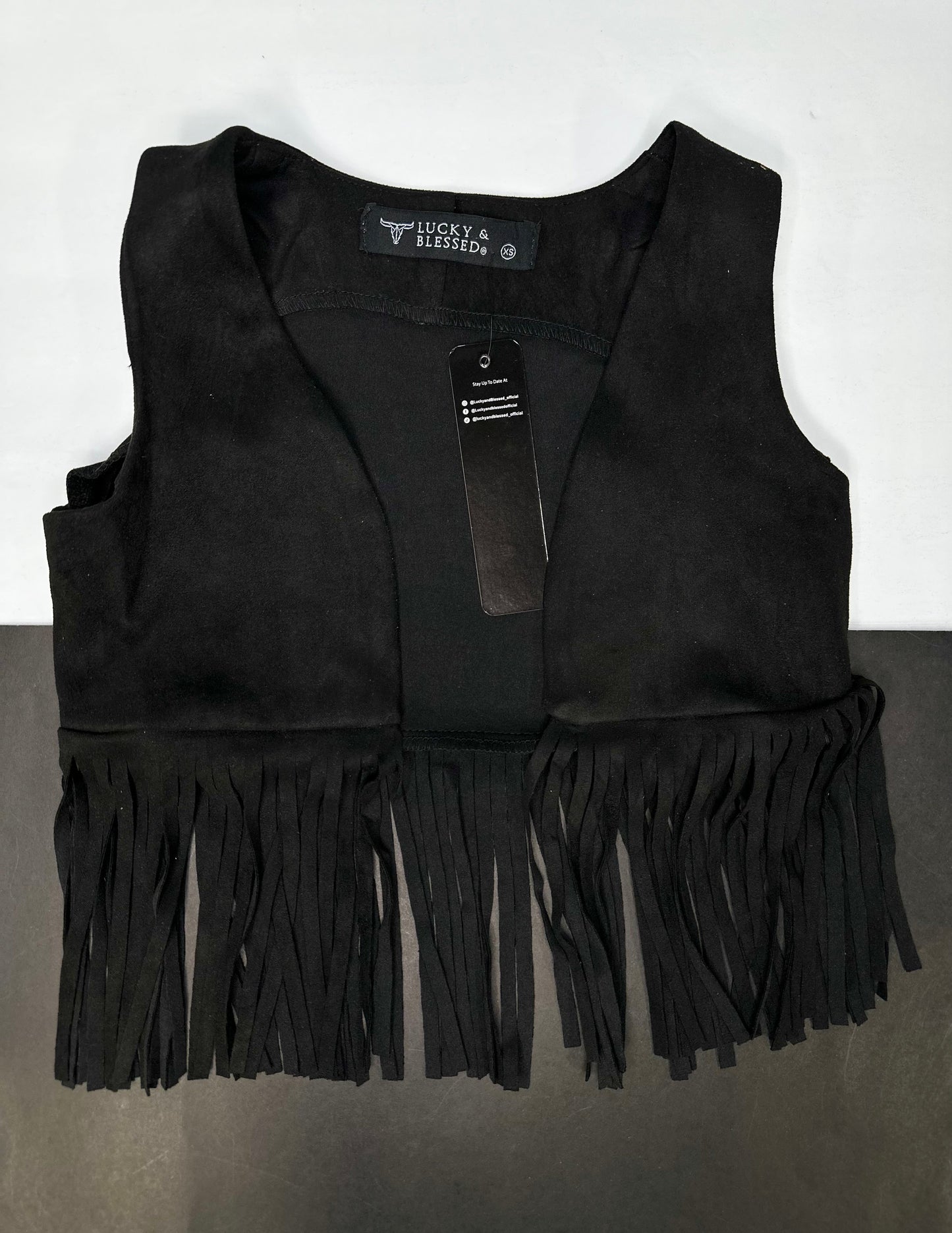 Youth 10/12 Faux Suede Fringe Vest (2 colors) (FINAL SALE)