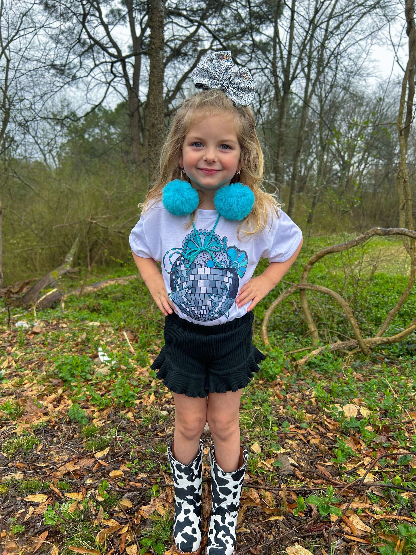 Turquoise Beaded Bow Necklace