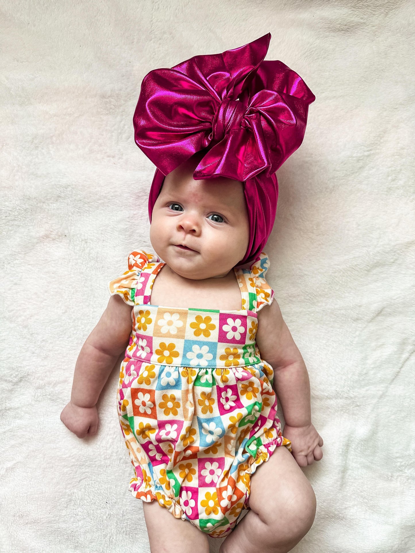 Checkered Floral Bamboo Romper