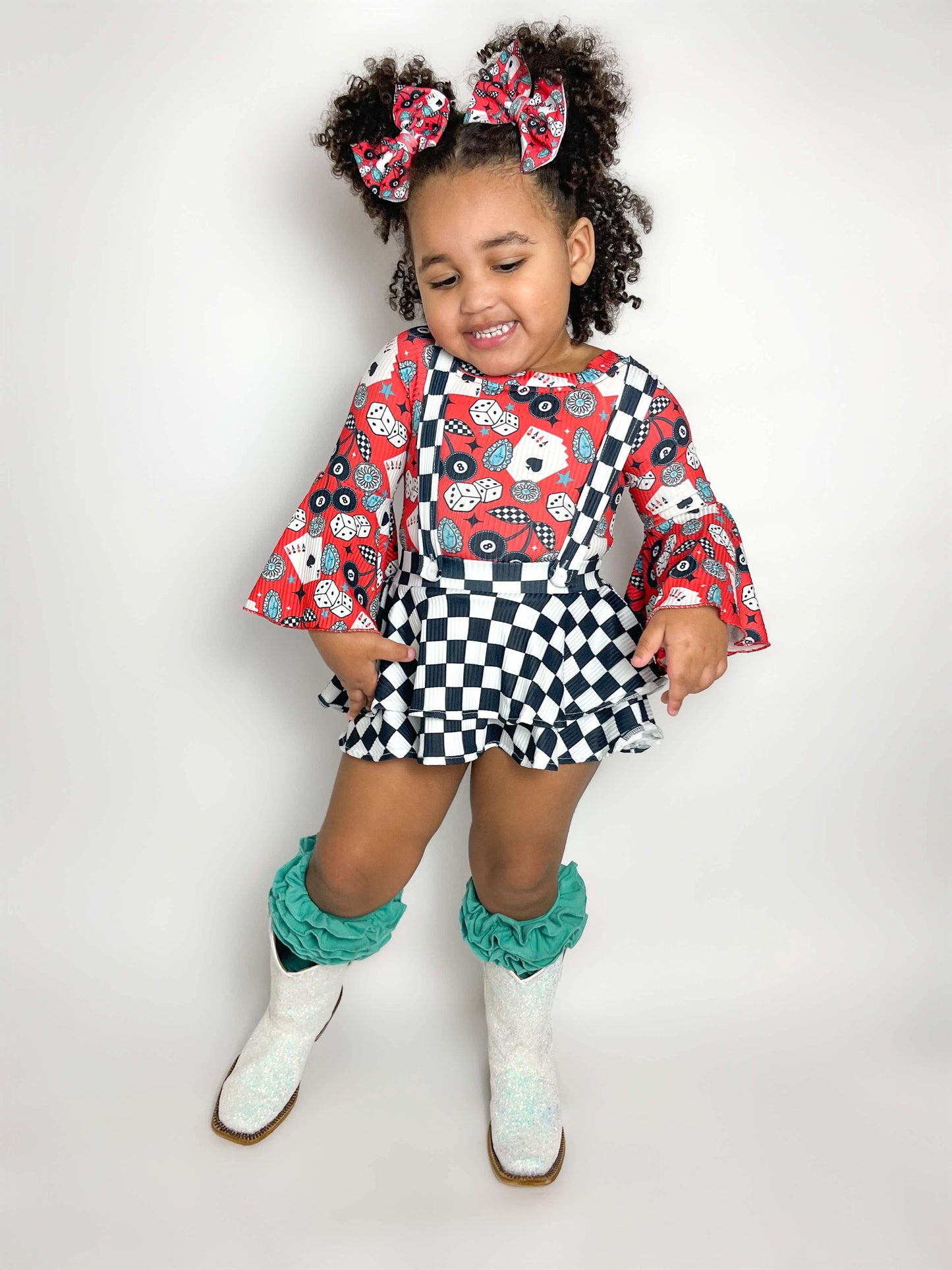 Checkered Suspender Skirt