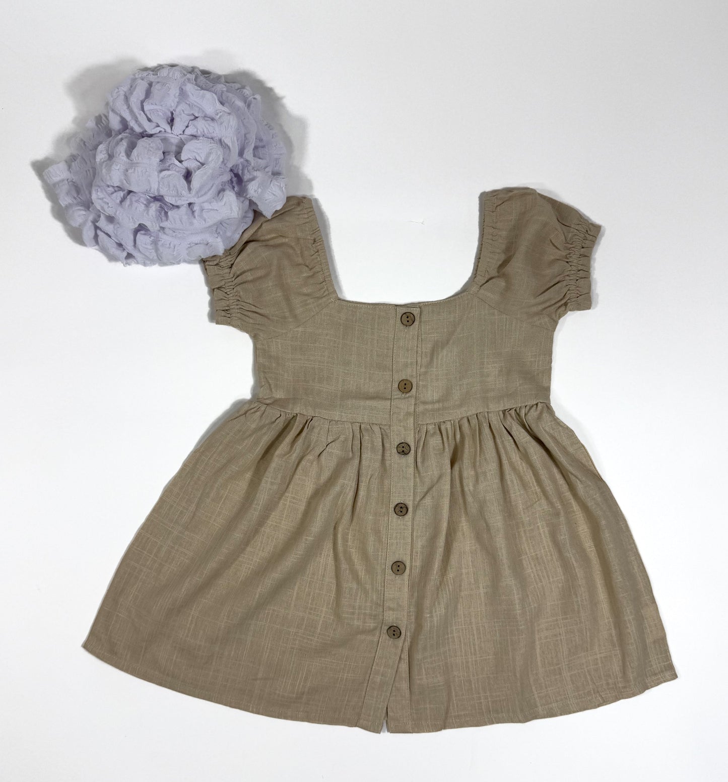 Tan Buttoned Dress