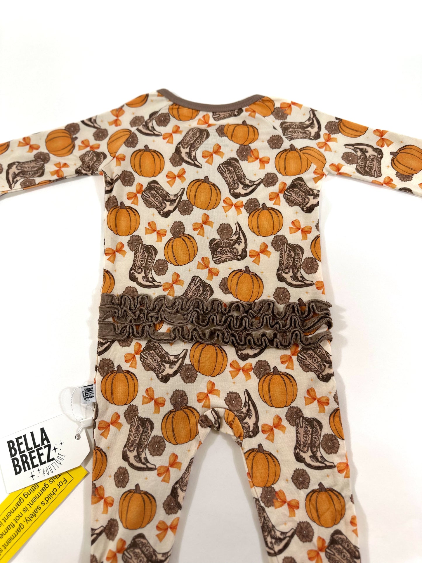 Howdy Pumpkin Ruffled Bamboo Sleeper