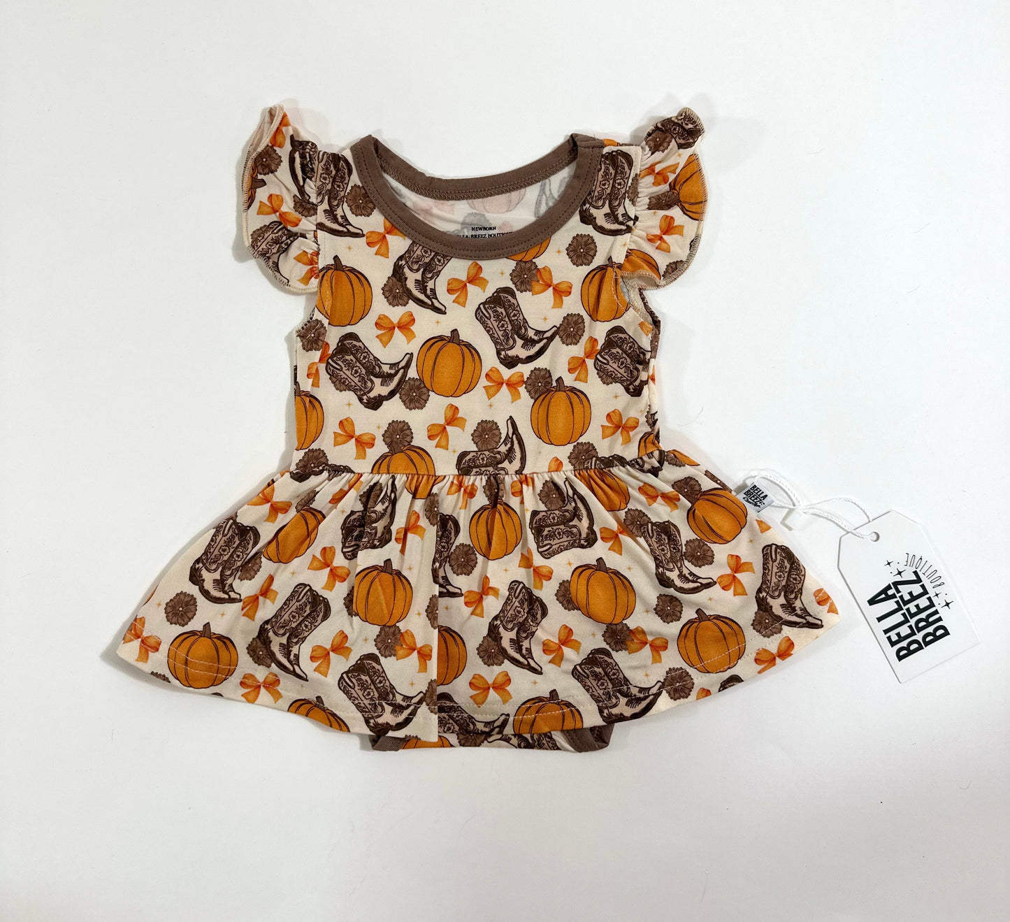 Howdy Pumpkin Bamboo Skirted Romper