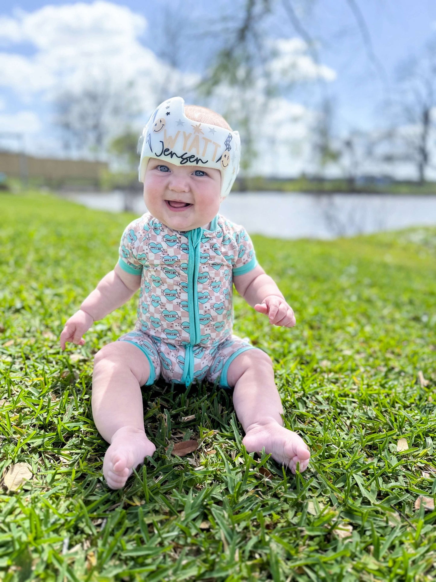 Checkered Mama's Boy Bamboo Shortie Romper
