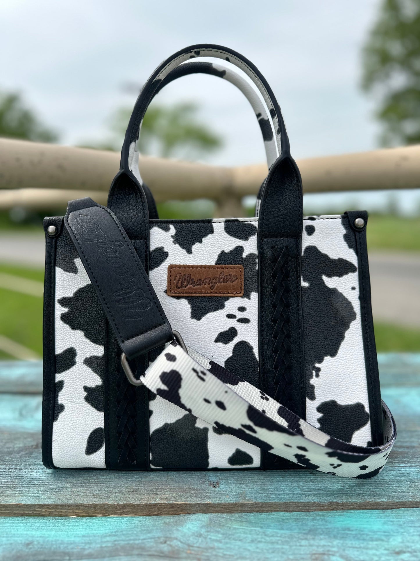 Cow Print Wrangler Cross Body Totes 2.0 (2 color options) FINAL SALE