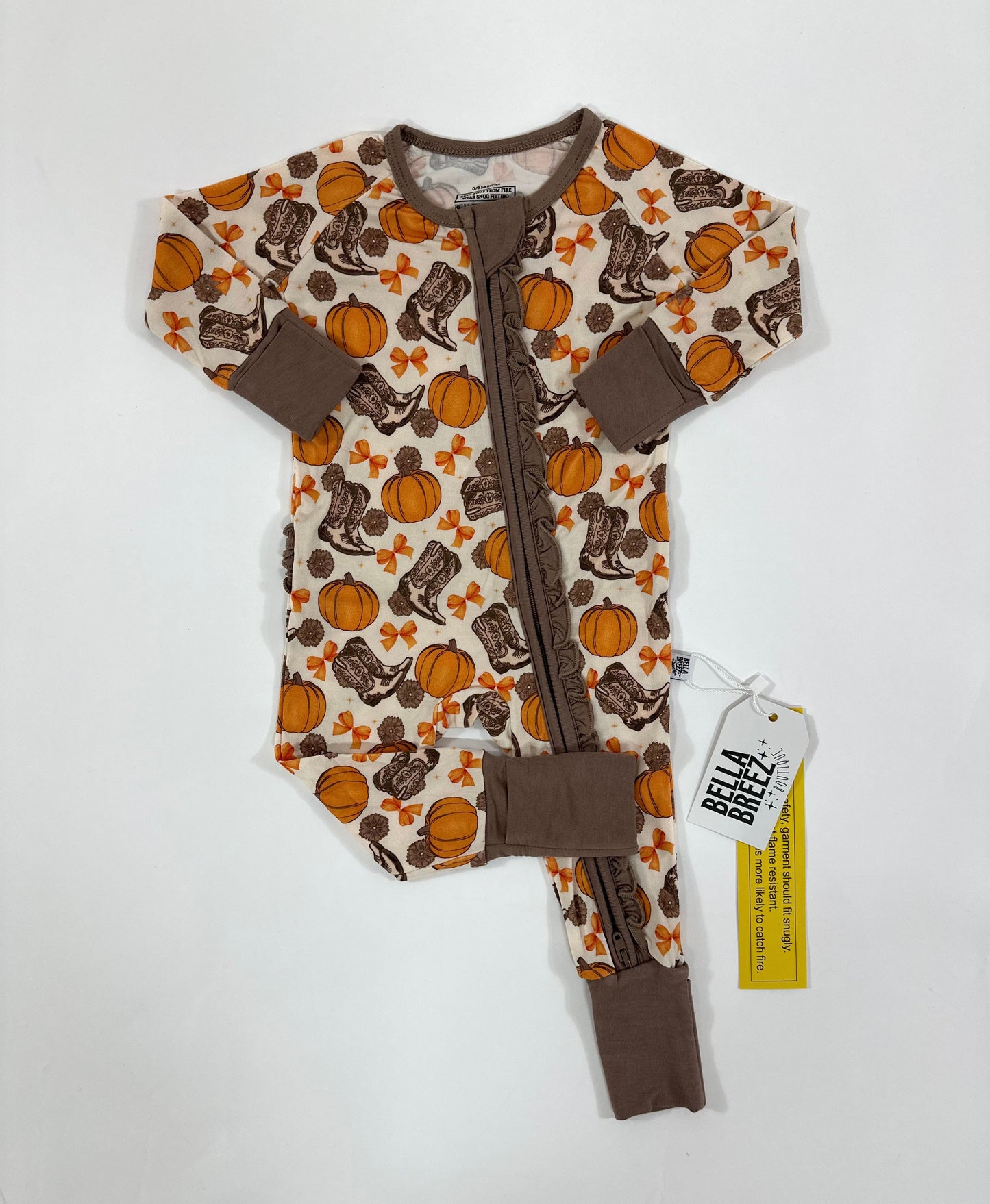 Howdy Pumpkin Ruffled Bamboo Sleeper