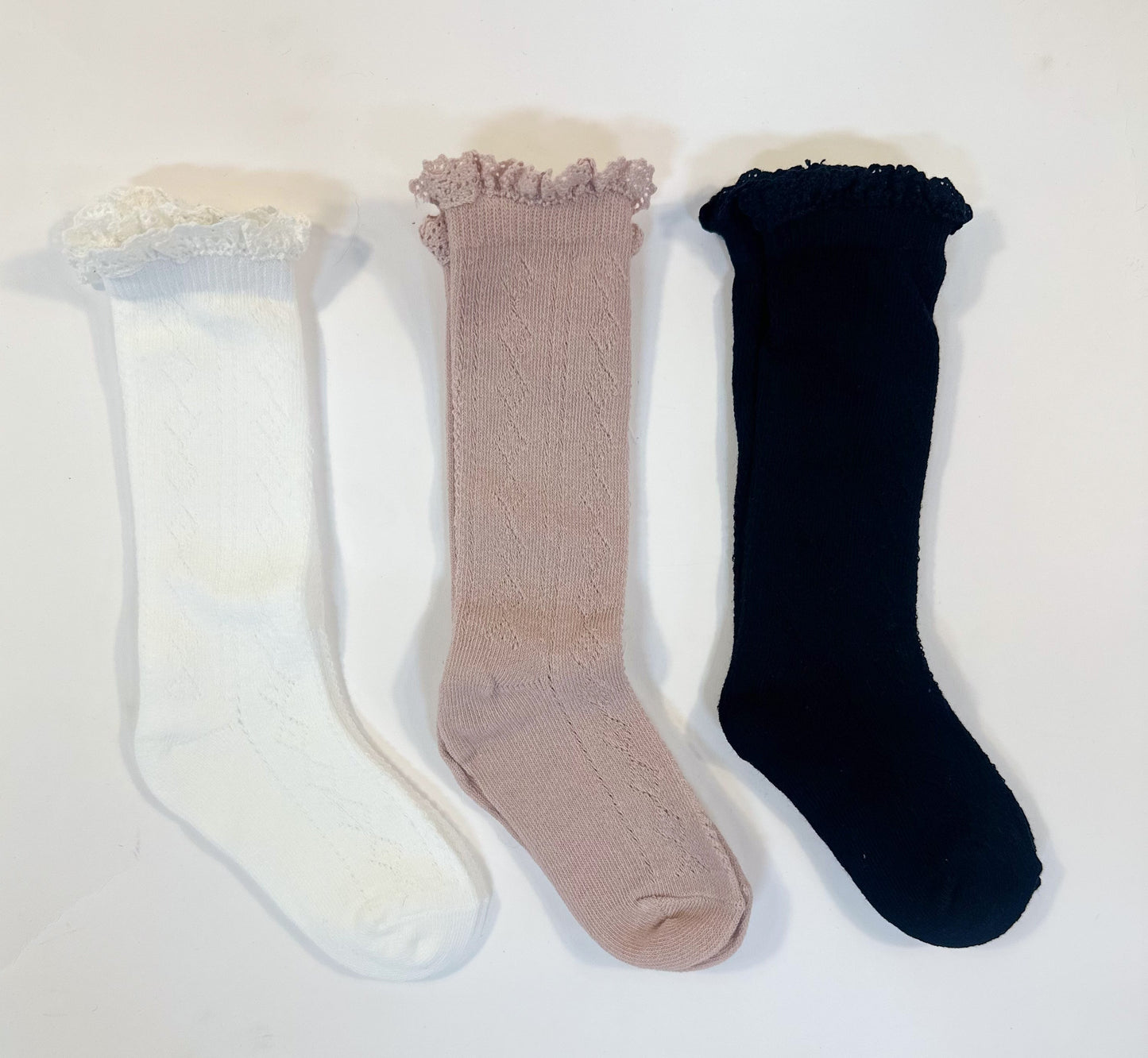 Knee High Knit Lace Girl Socks (FINAL SALE)
