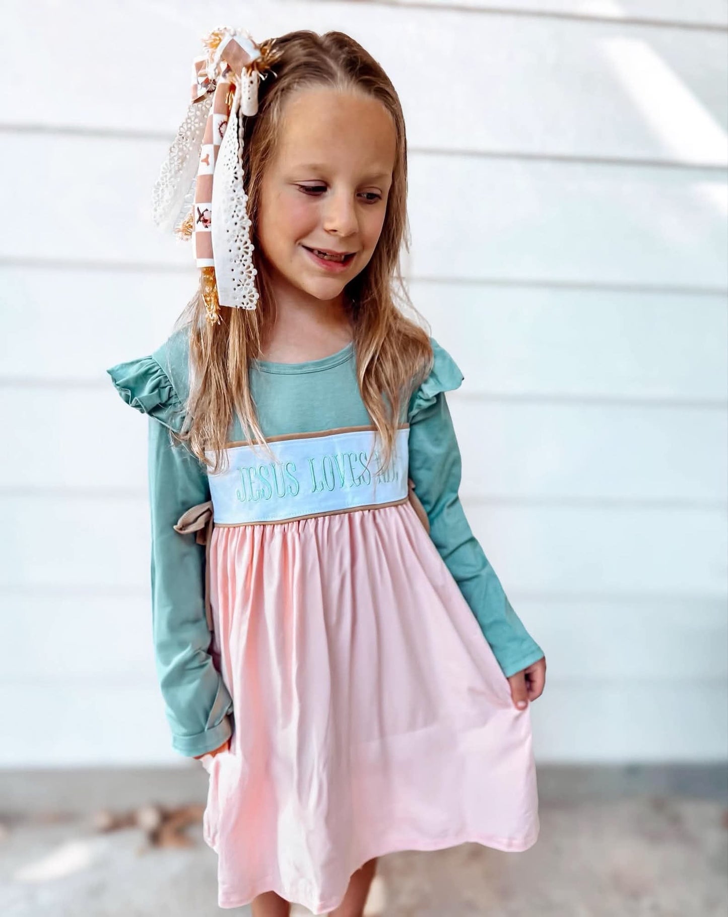 Jesus Loves Me Smocked Dress