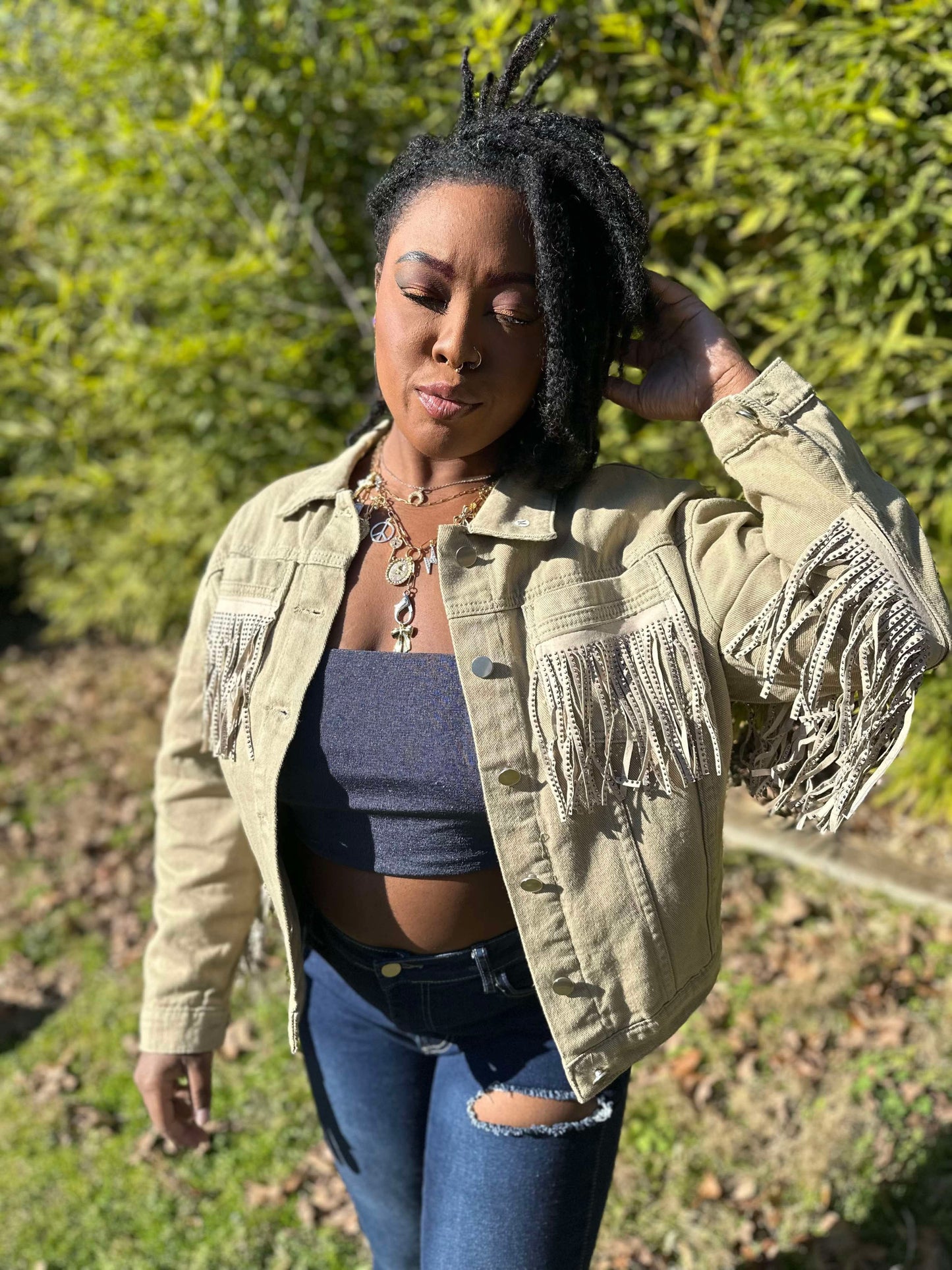 Women's Fringe Denim Jackets (Multiple Options) (FINAL SALE)