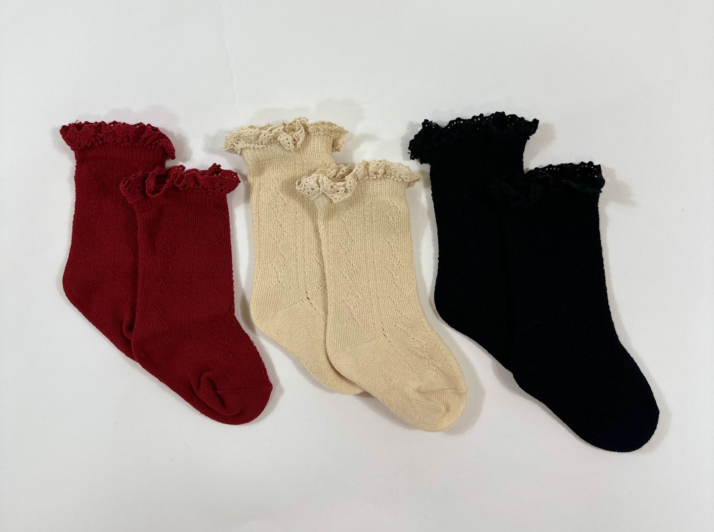 Knee High Knit Lace Girl Socks (FINAL SALE)