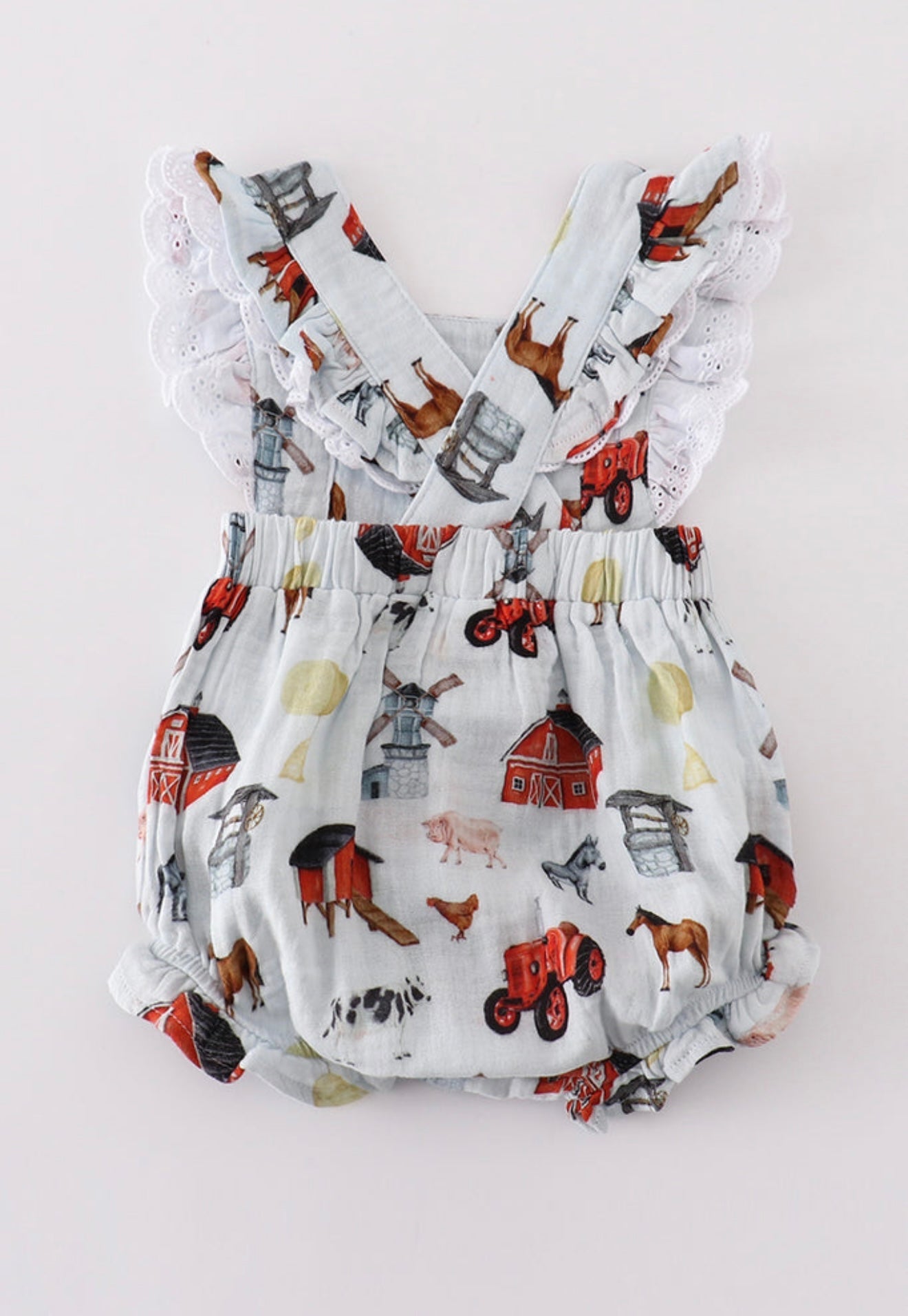 Muslin Ruffle Farm Romper