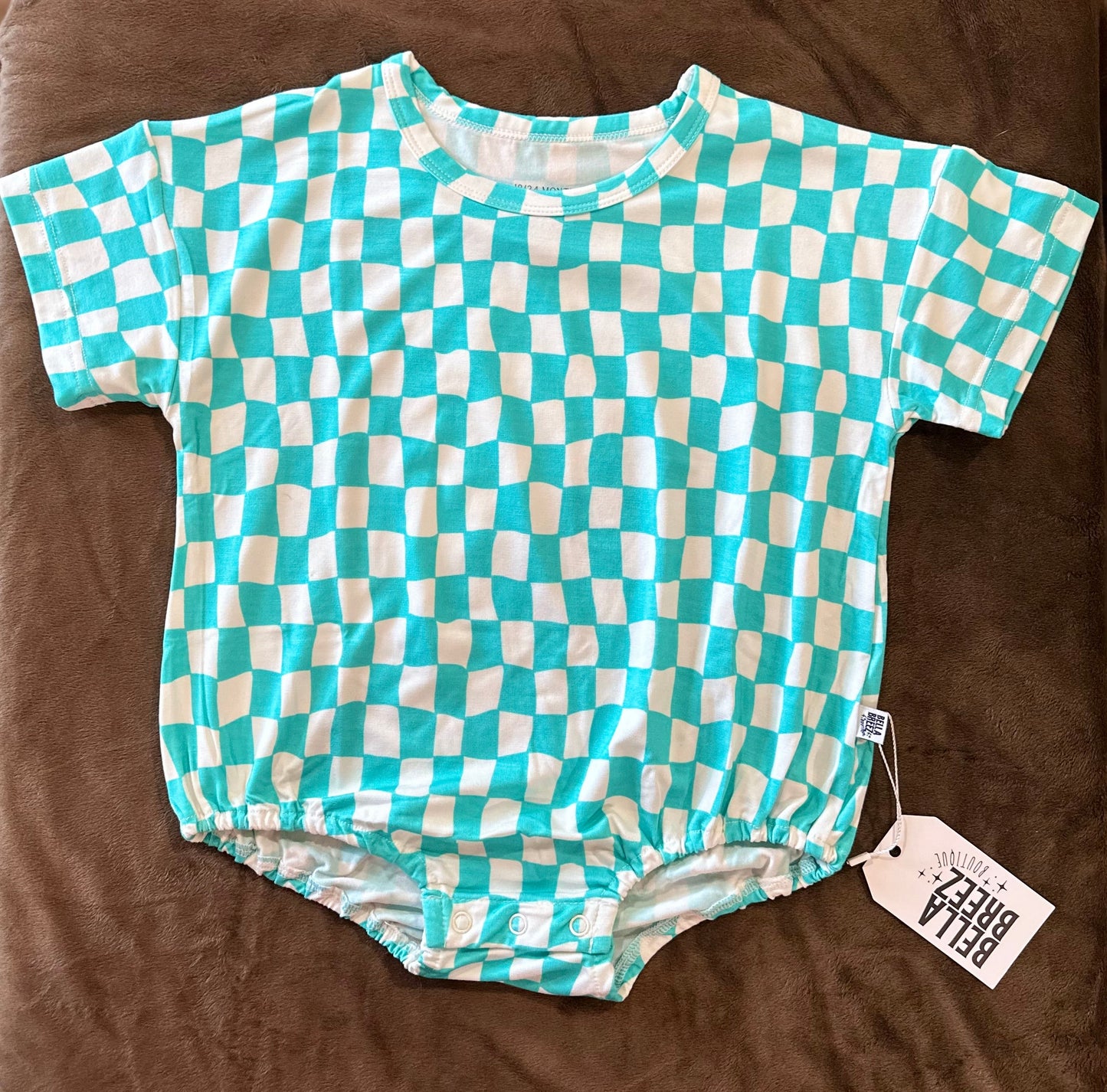 Wavy Checks Oversized Bamboo Romper