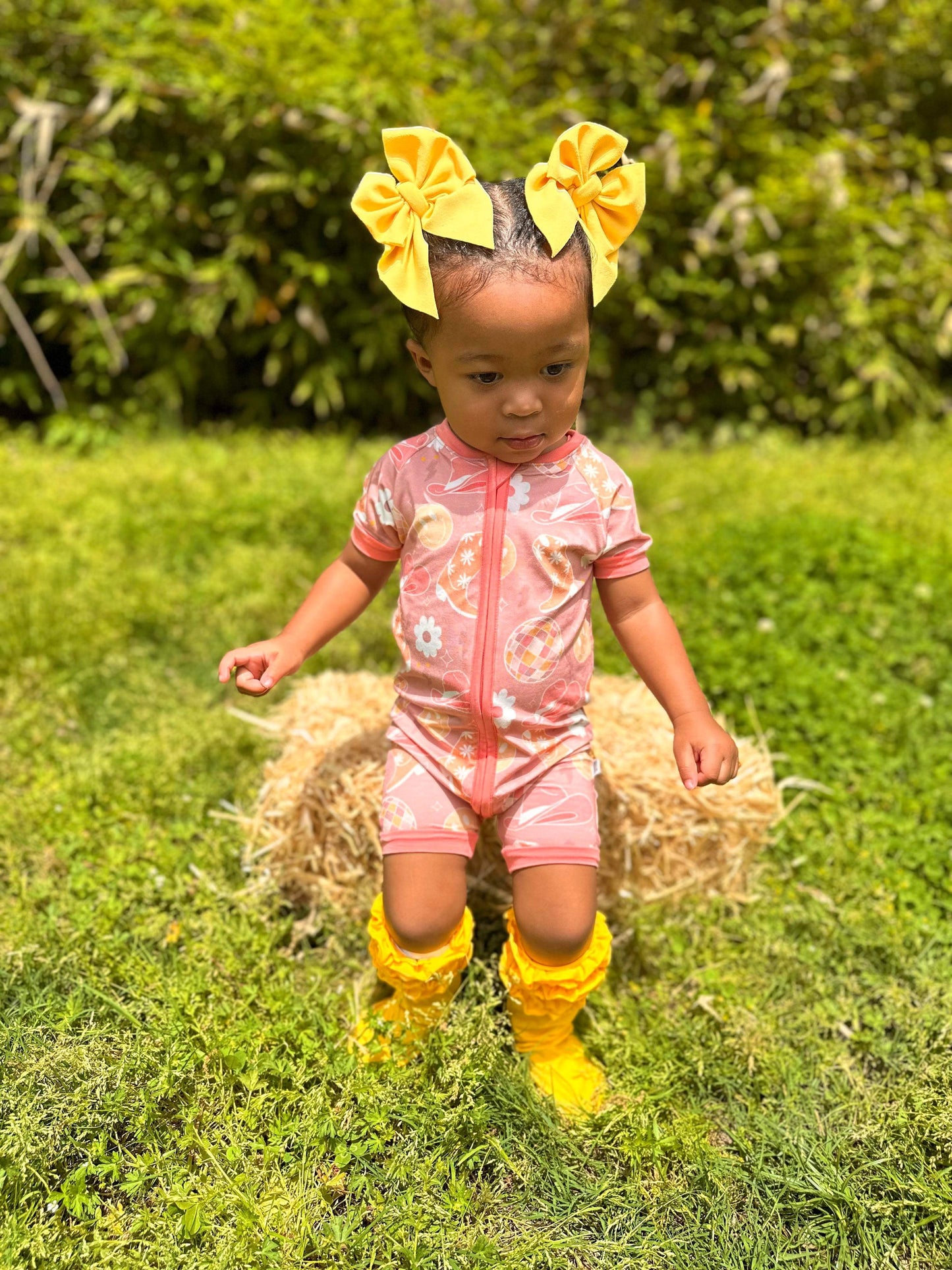 Peach Cowgirl Bamboo Shortie Romper
