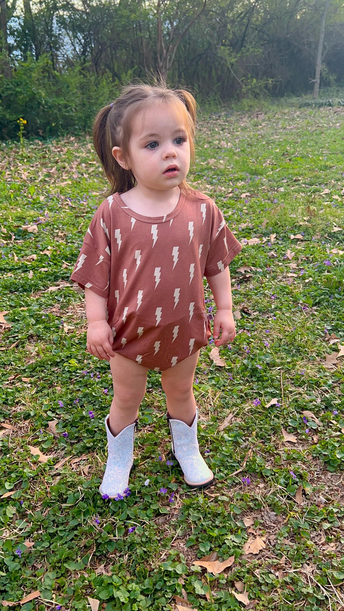 Rust Bolts Oversized Bamboo Romper