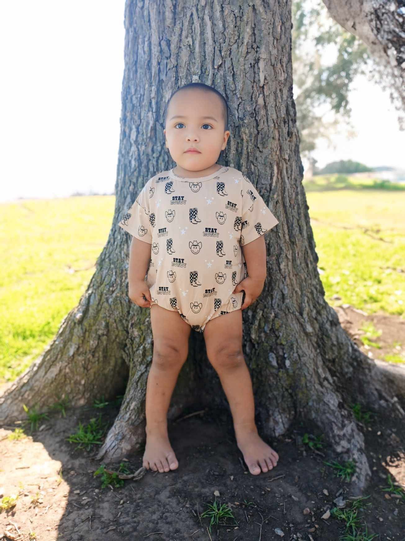 Stay Rowdy Oversized Bamboo Romper