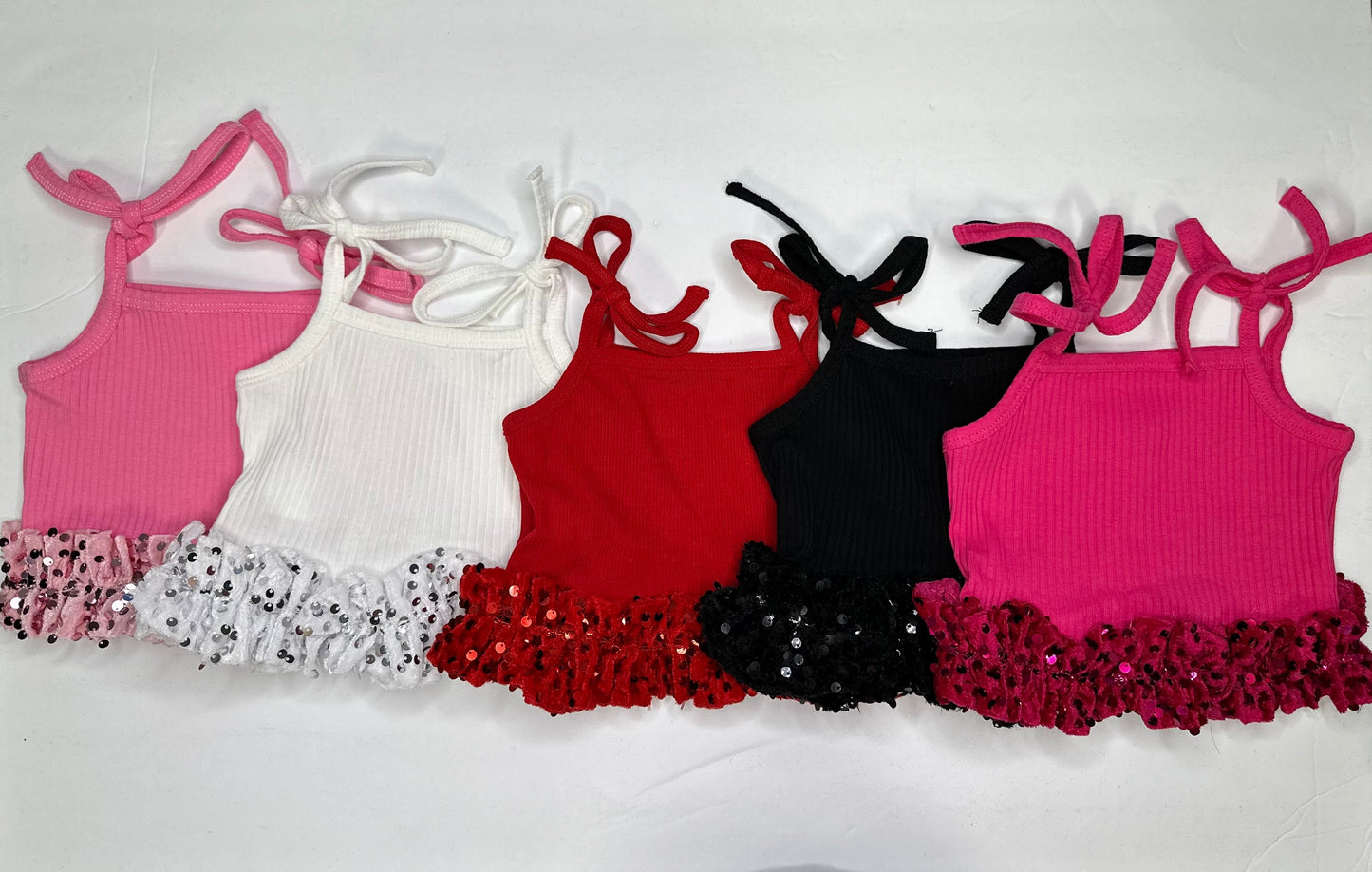 Sequin Tie Tops (Multiple Colors) (FINAL SALE)