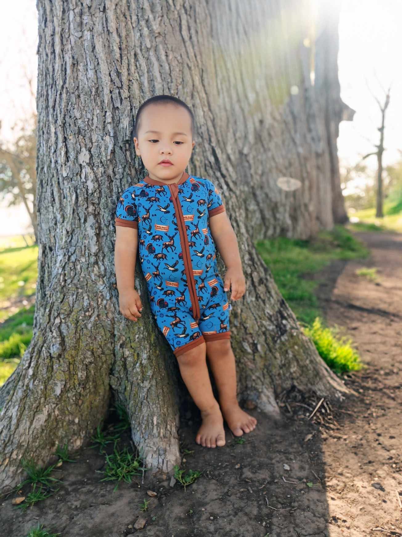 BLUE Bella-Breez Hunting Club Bamboo Shortie Romper