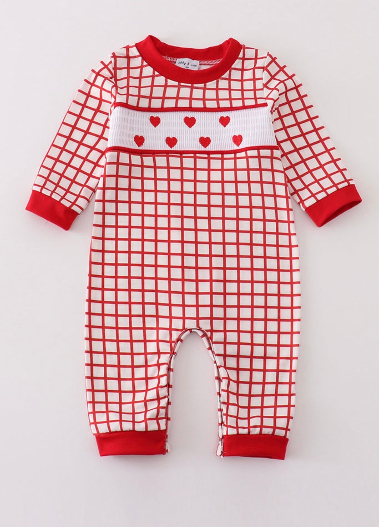 Plaid Valentines Smocked Romper (FINAL SALE)
