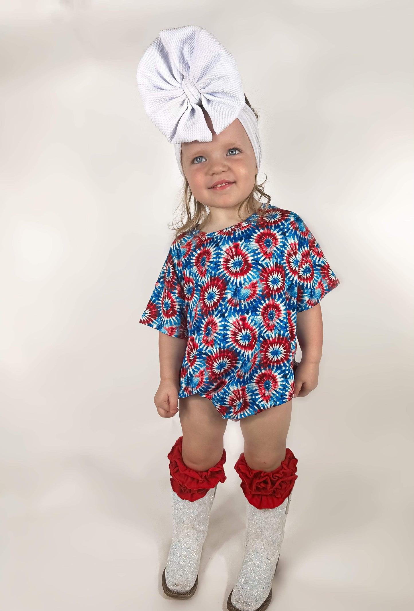 USA Tie Dye Oversized Bamboo Romper