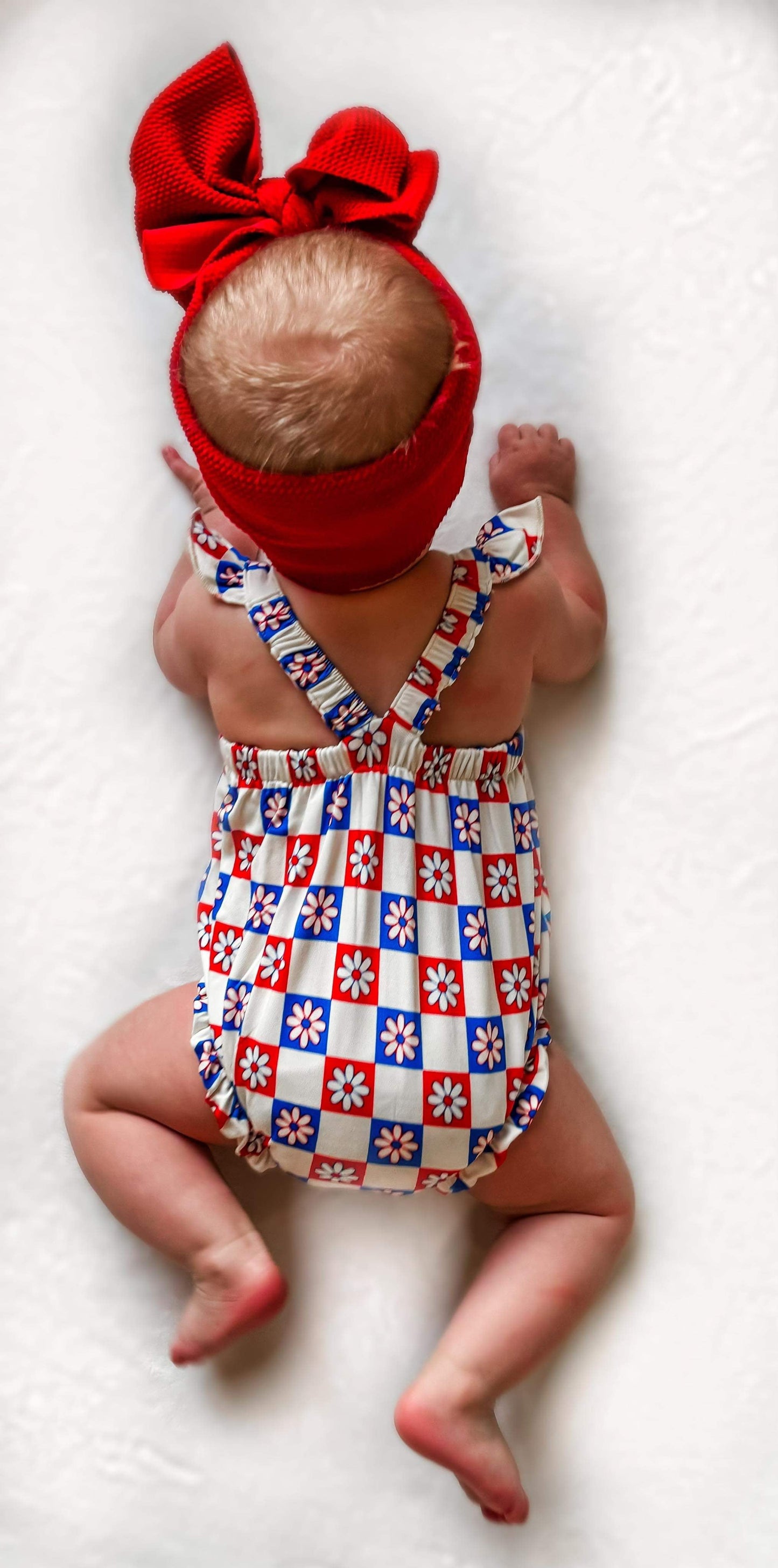 Patriotic Checkered Bamboo Romper