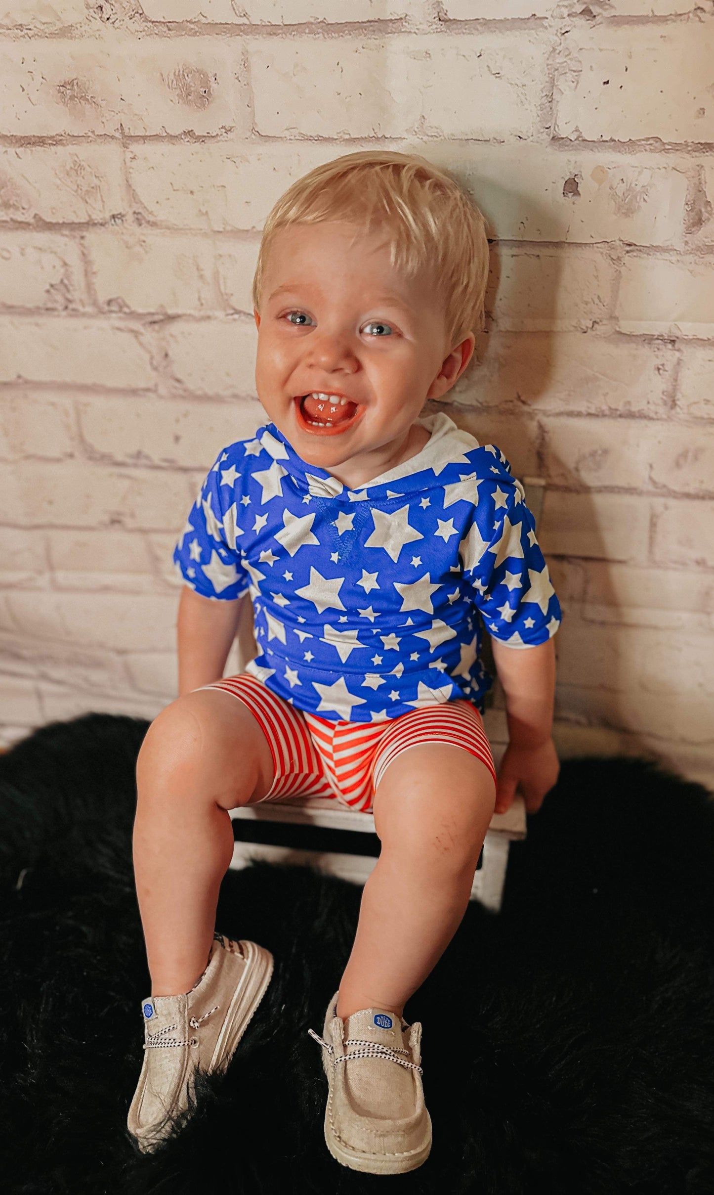 Star Spangled Cutie Bamboo Hooded Top