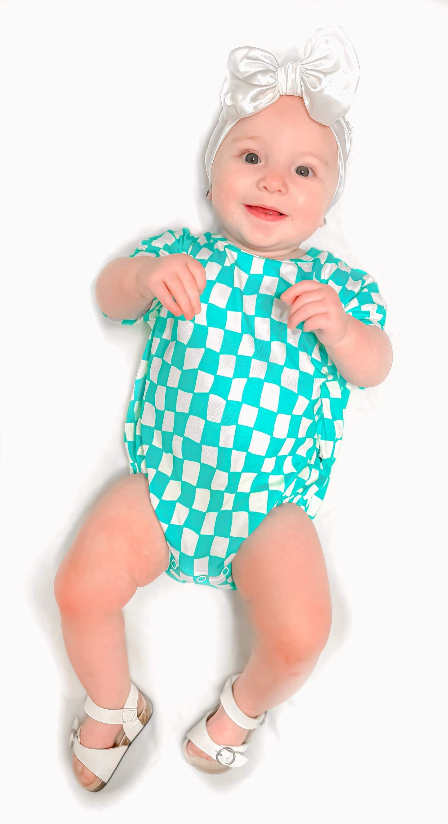 Wavy Checks Oversized Bamboo Romper