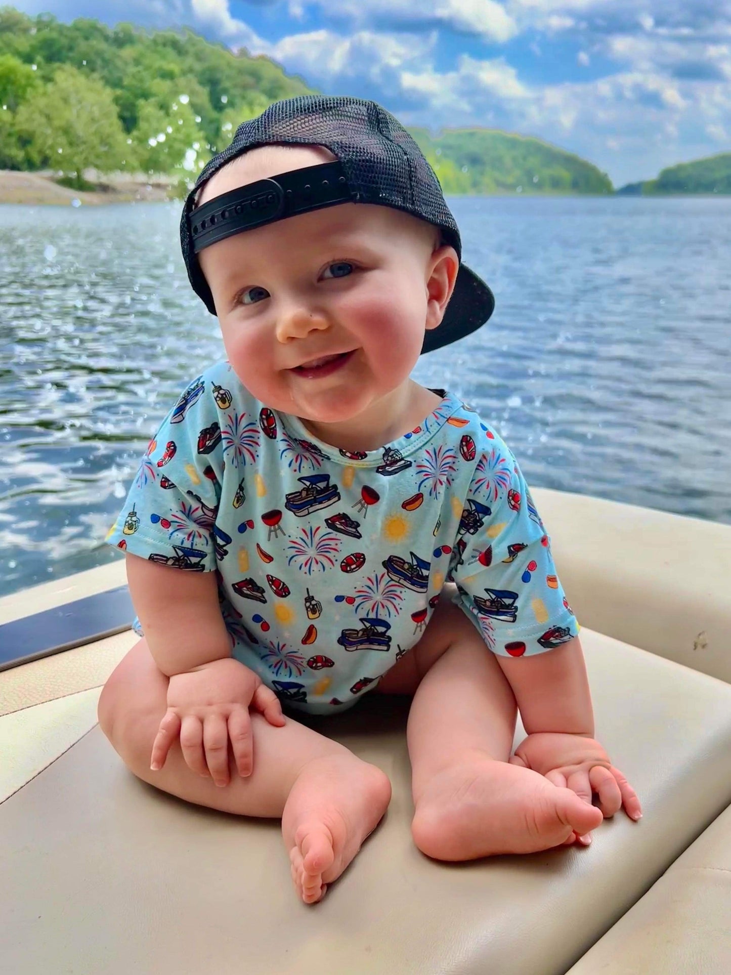 On The Pontoon Oversized Bamboo Romper