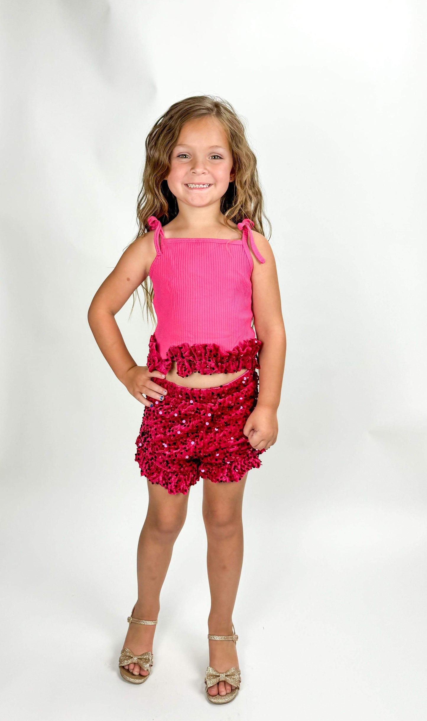 Sequin Tie Tops (Multiple Colors) (FINAL SALE)