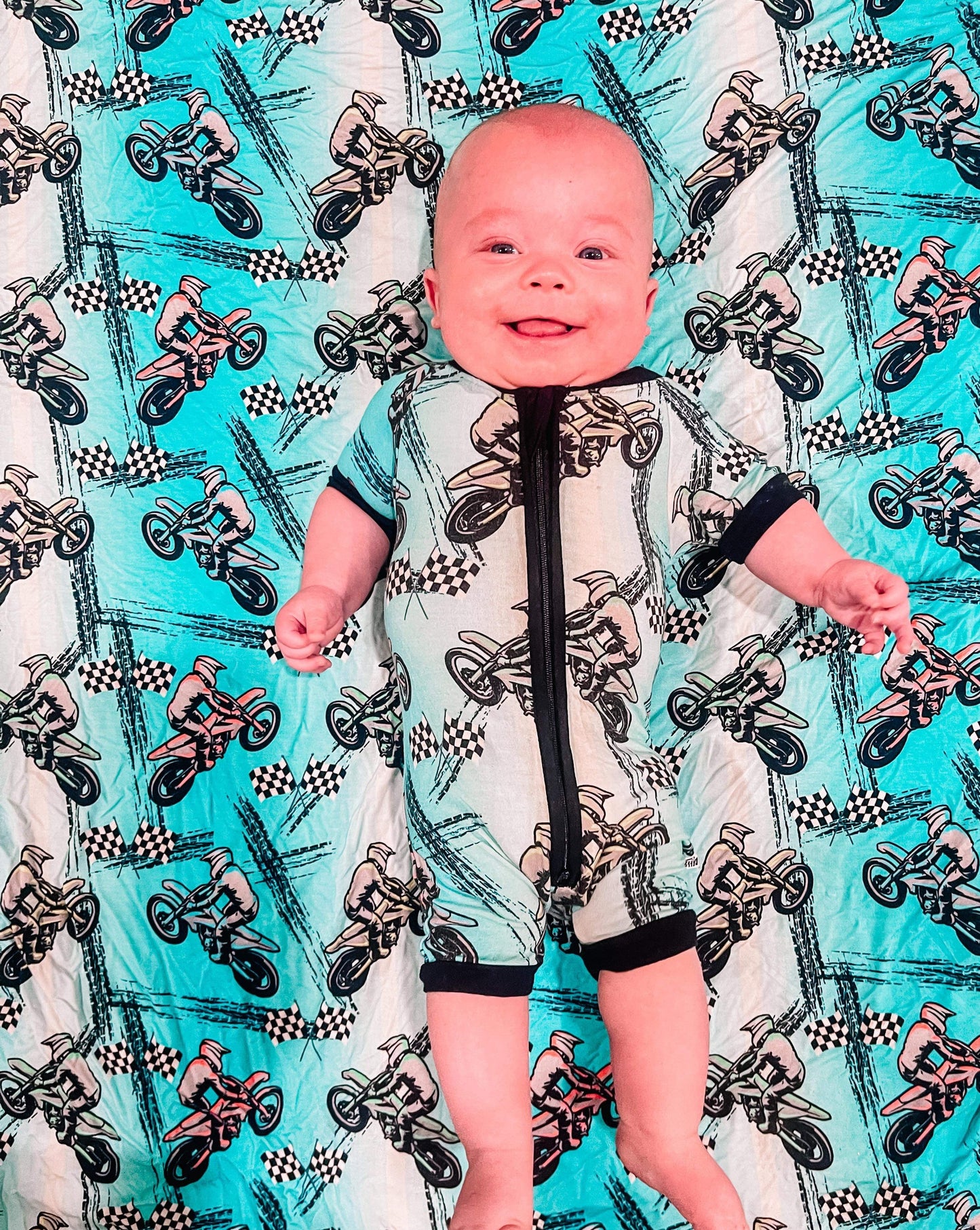 Dirt bike Bamboo Shortie Romper