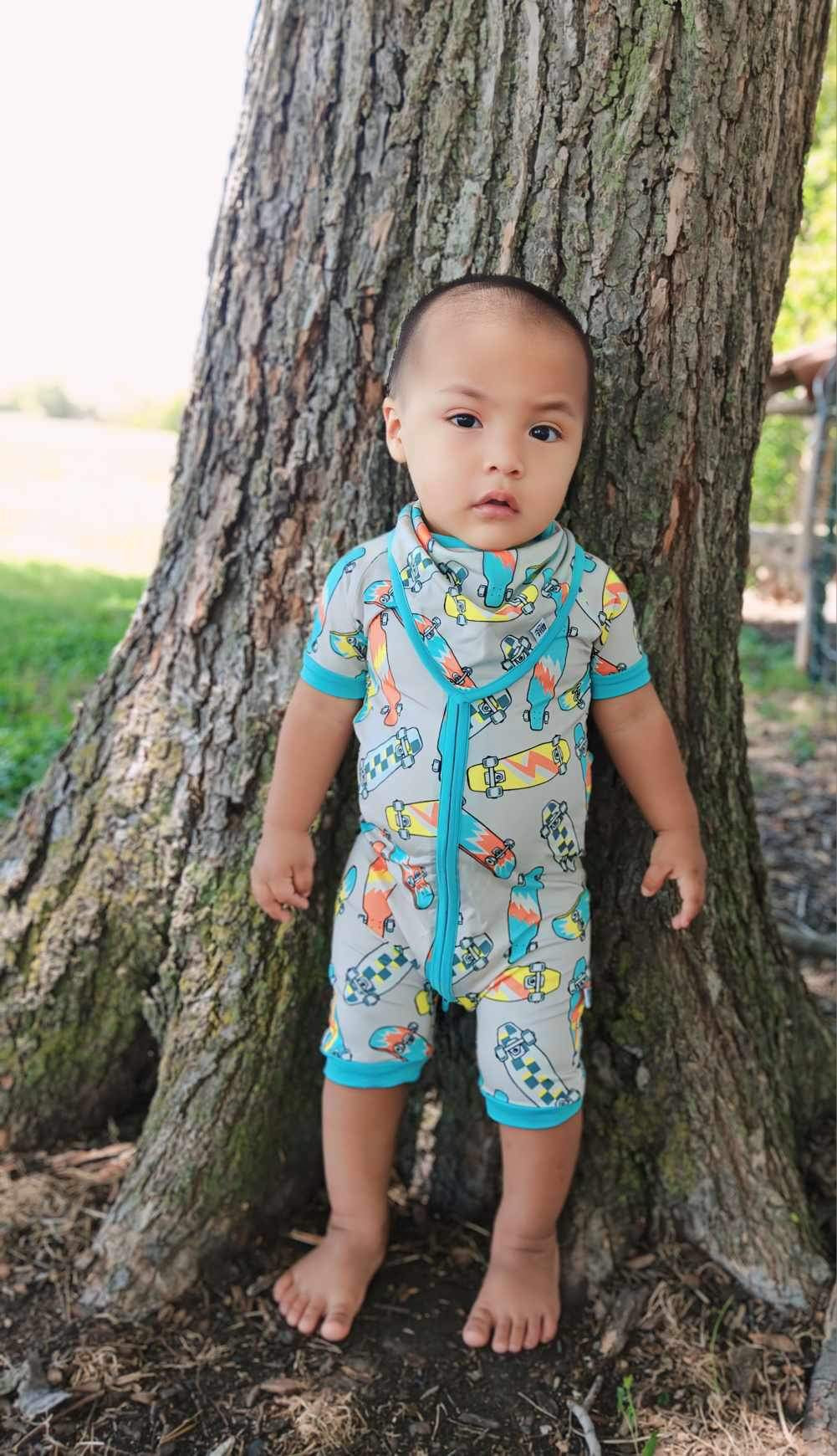 Skater Boy Bamboo Shortie Romper