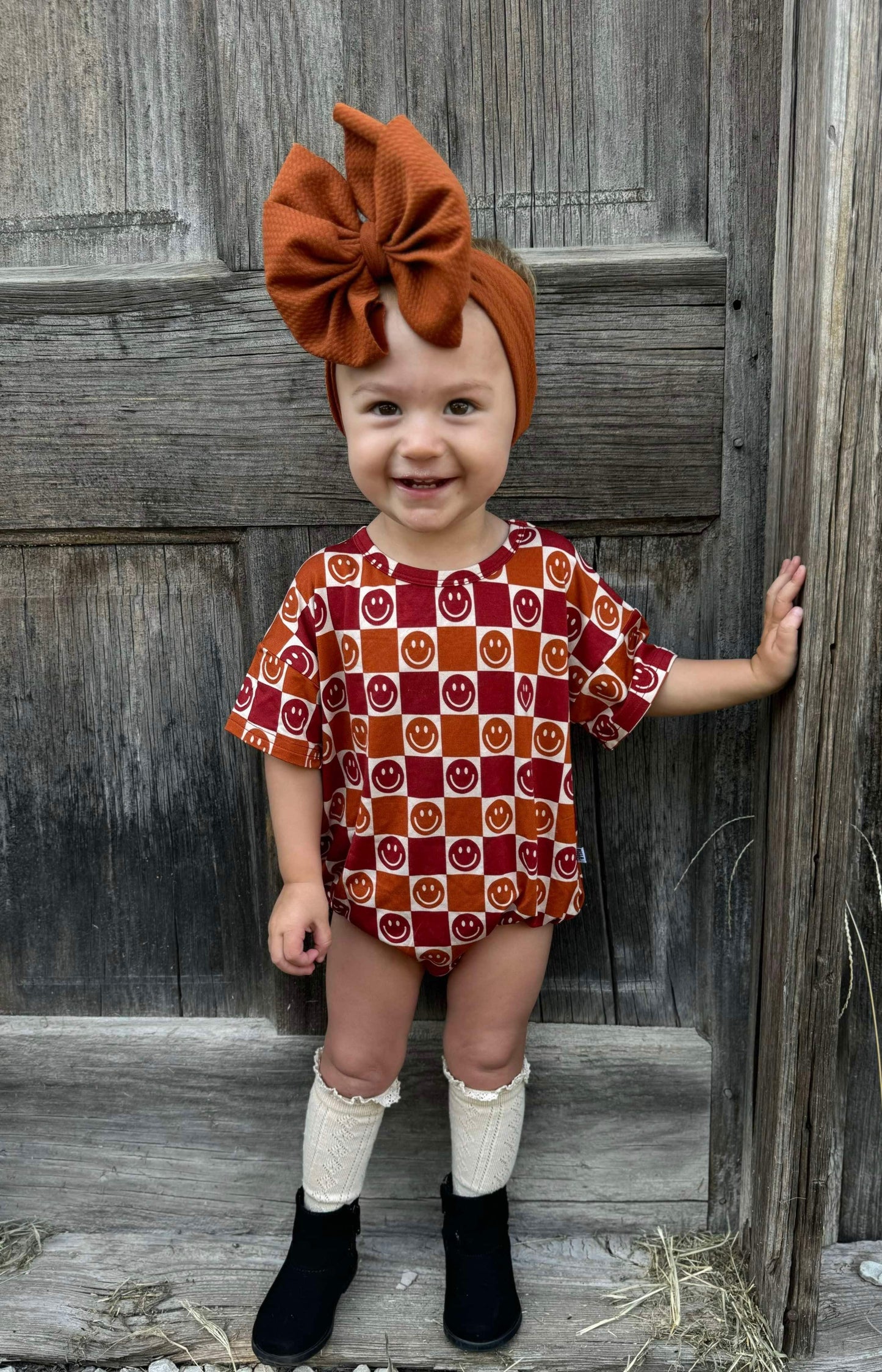 Fall Checks Oversized Bamboo Romper