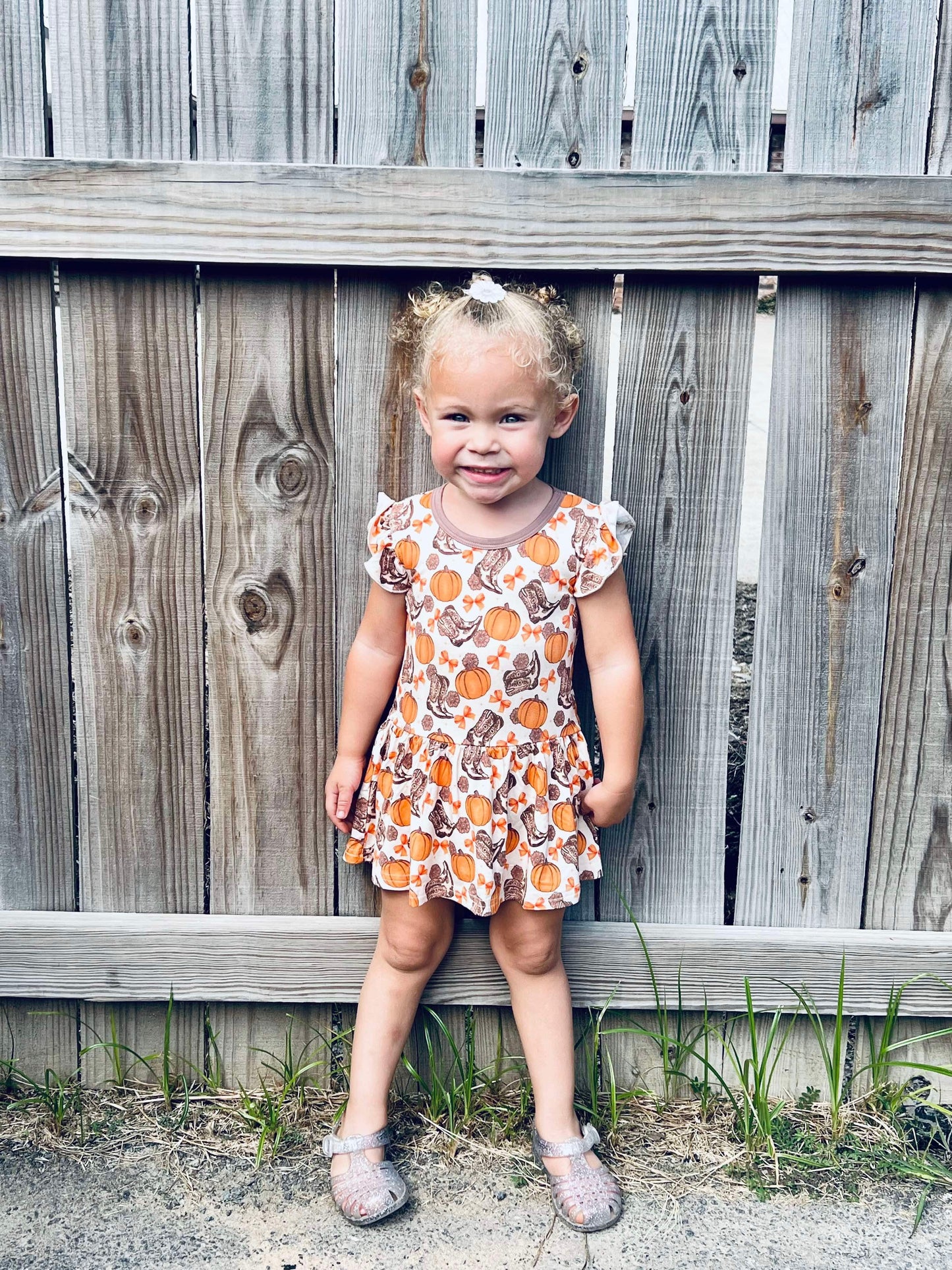 Howdy Pumpkin Bamboo Skirted Romper