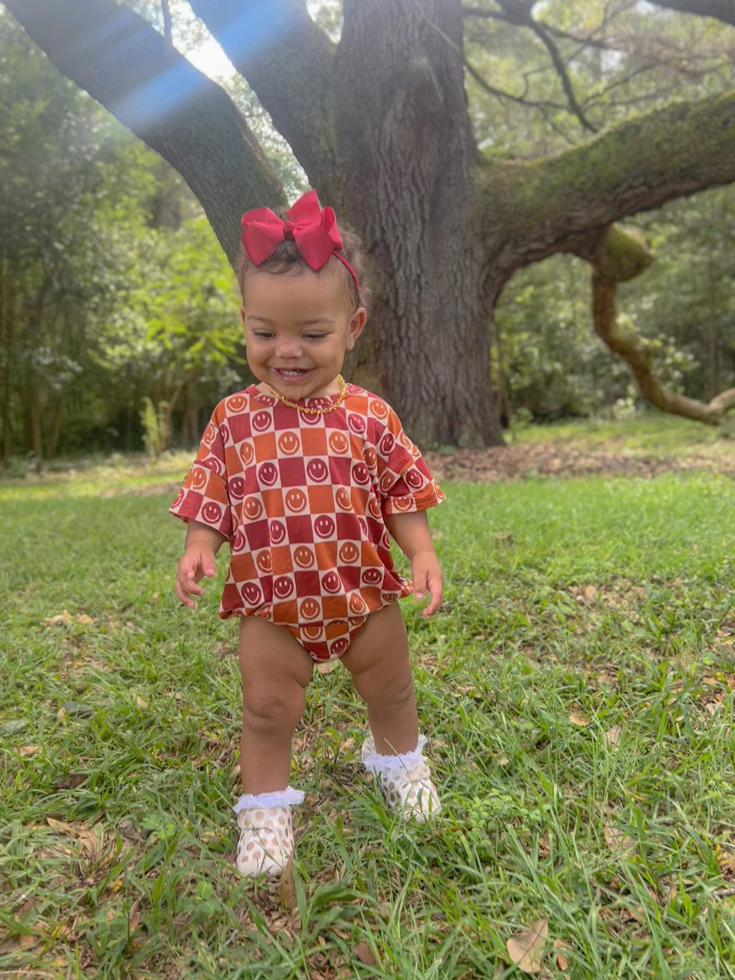 Fall Checks Oversized Bamboo Romper
