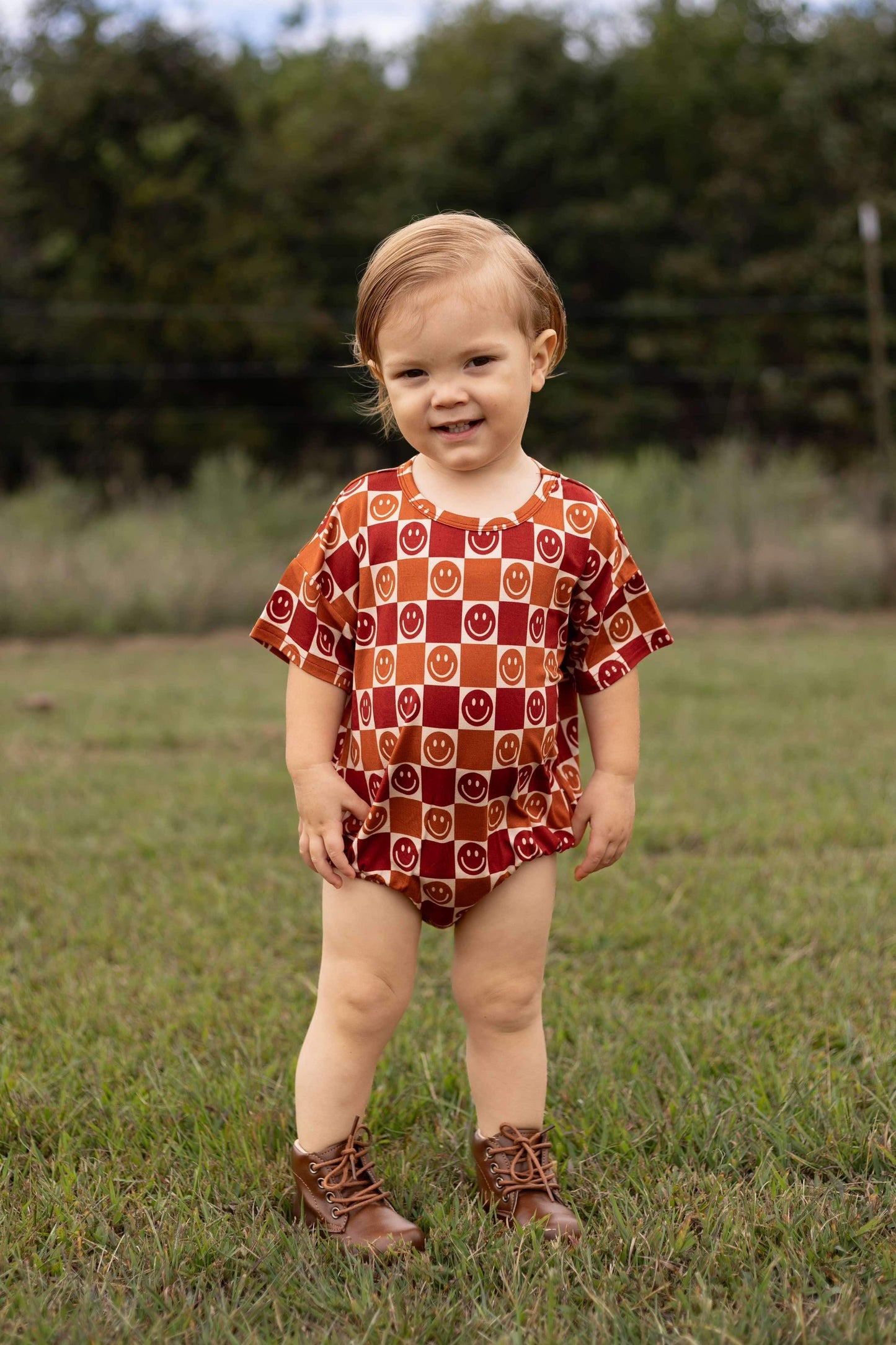 Fall Checks Oversized Bamboo Romper