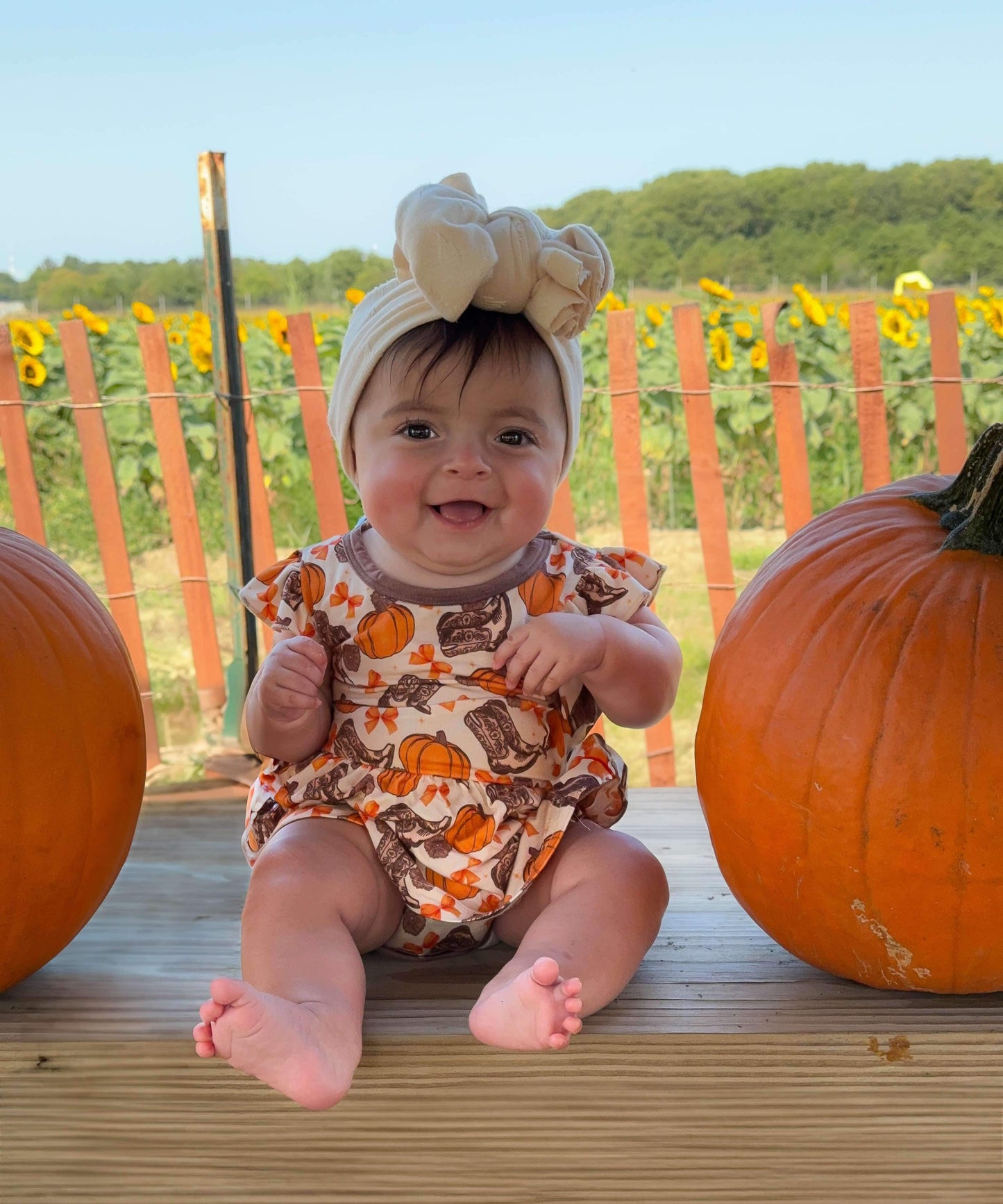Howdy Pumpkin Bamboo Skirted Romper