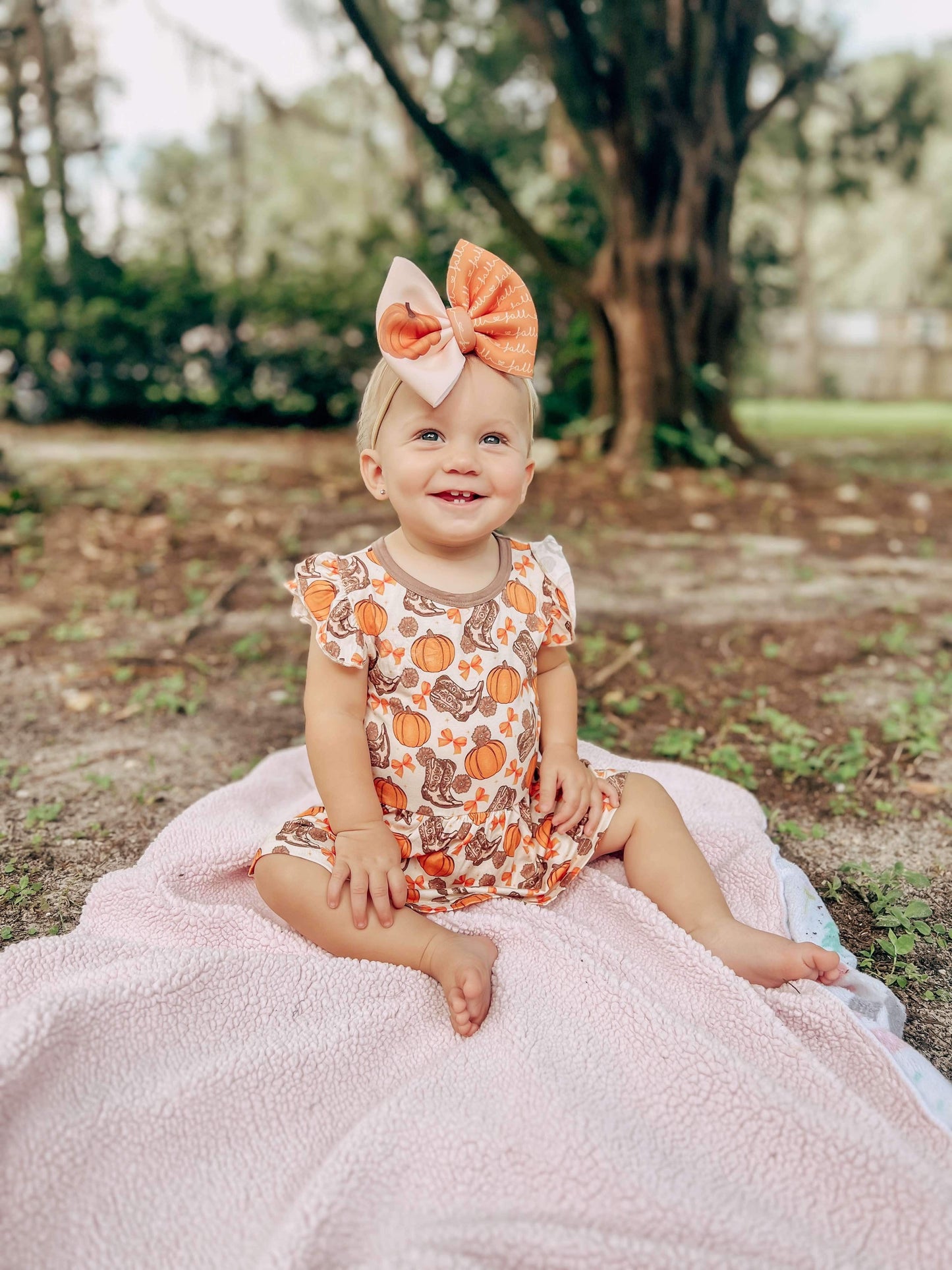 Howdy Pumpkin Bamboo Skirted Romper