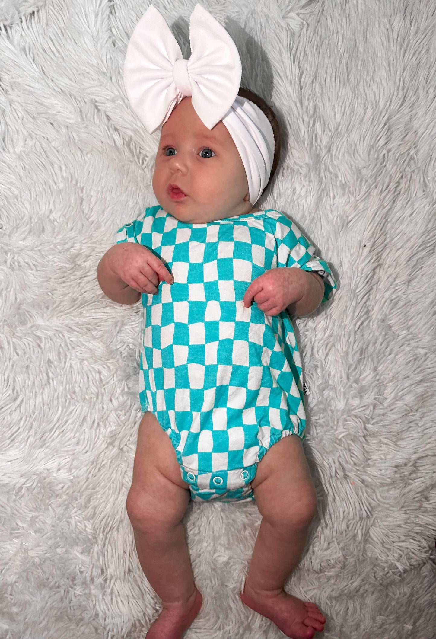 Wavy Checks Oversized Bamboo Romper