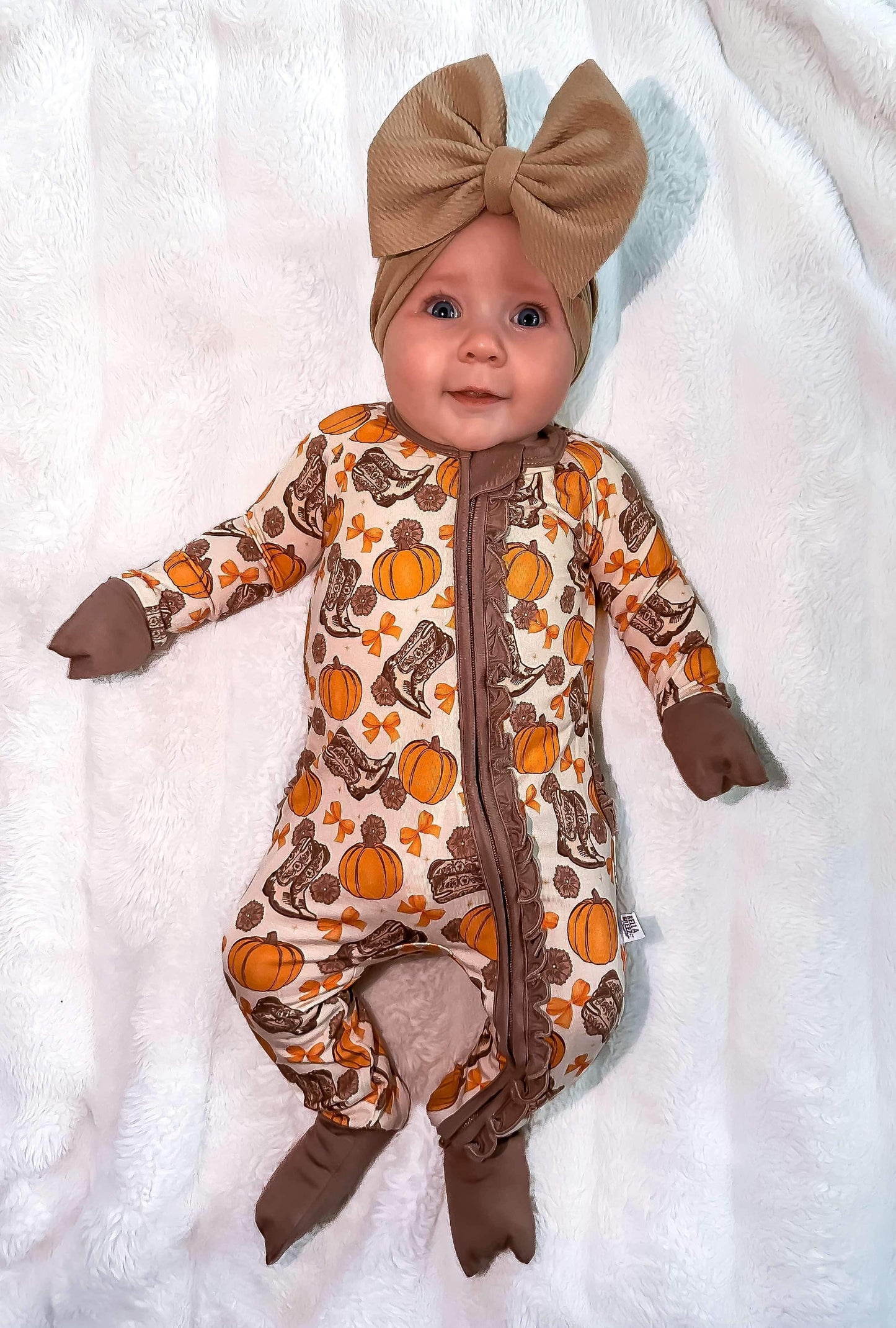 Howdy Pumpkin Ruffled Bamboo Sleeper