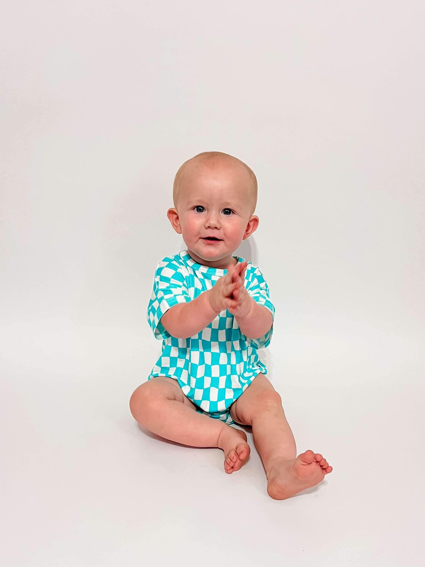 Wavy Checks Oversized Bamboo Romper