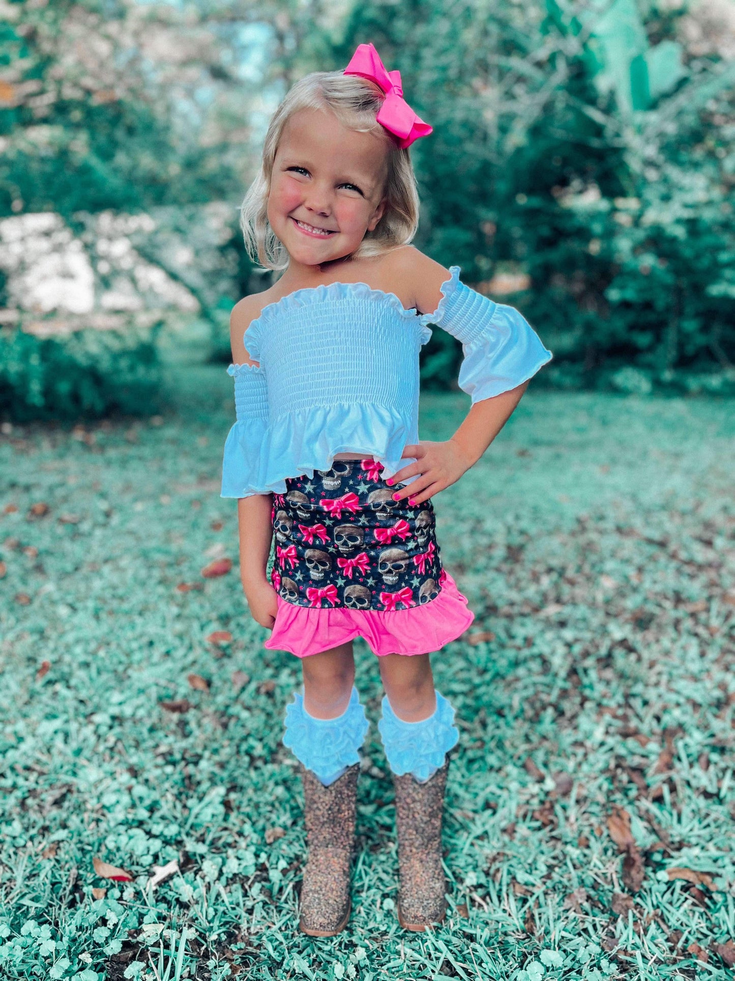 Skulls & Bows Skort (FINAL SALE)