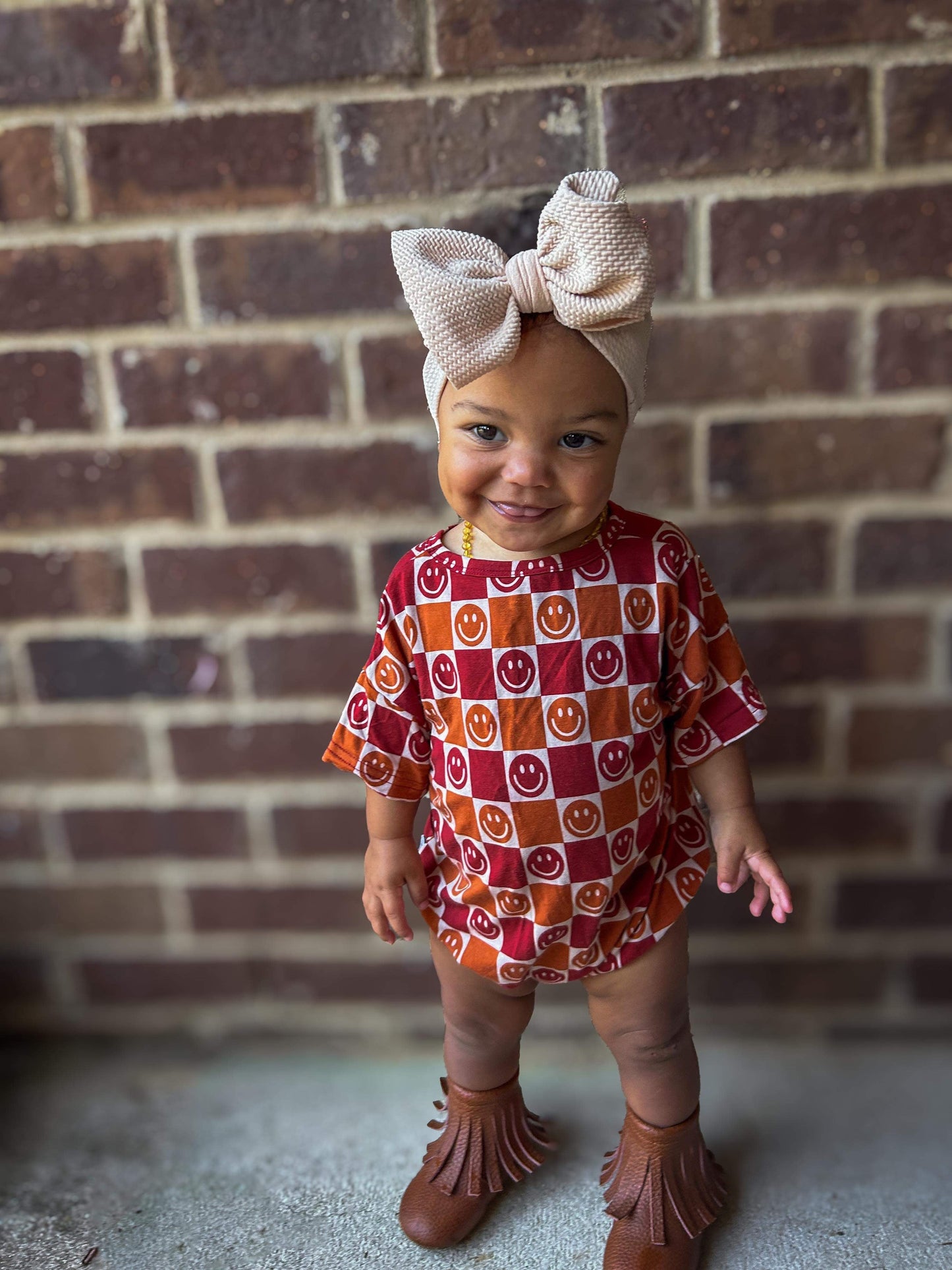 Fall Checks Oversized Bamboo Romper