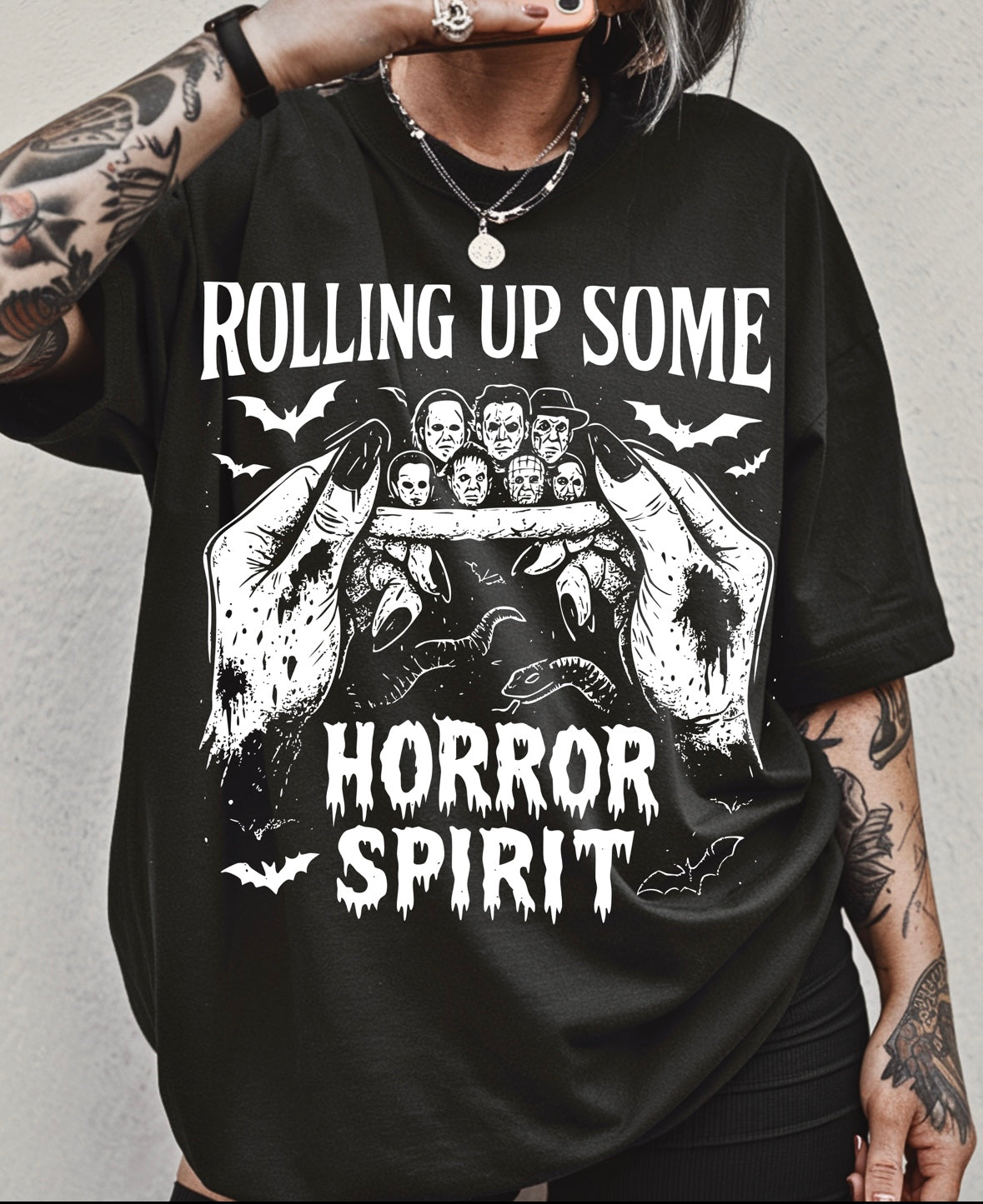 Rolling Up Some Horror Spirit Graphic Tee