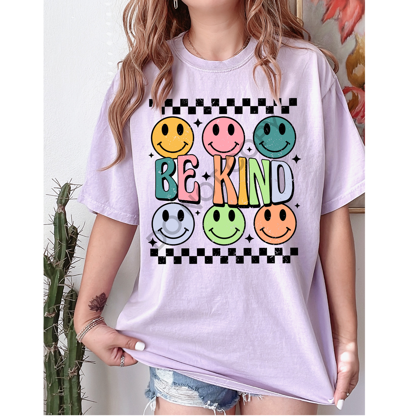 Be Kind Checkered Tshirt