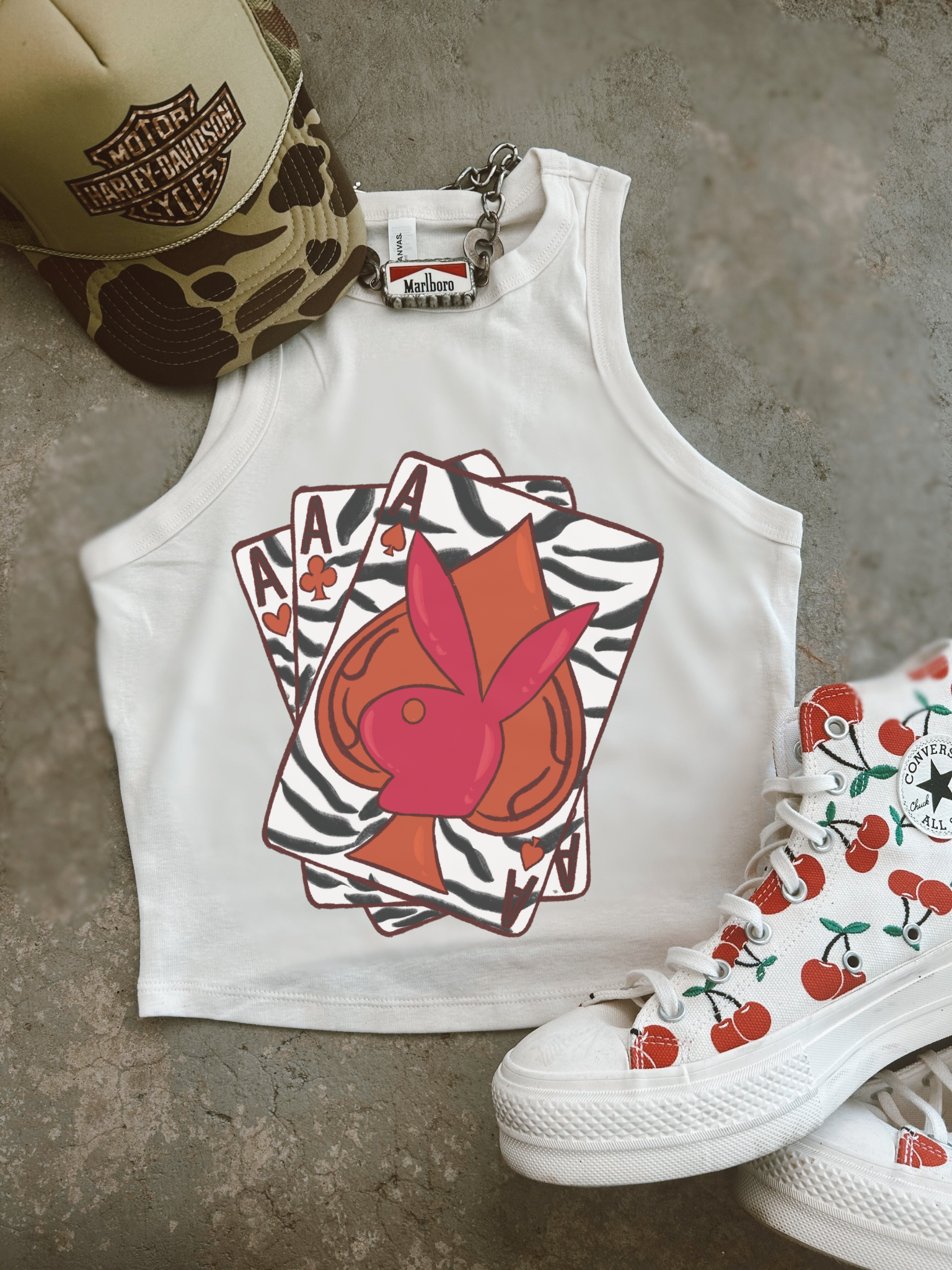 PB cards Ribbed Racer Tank